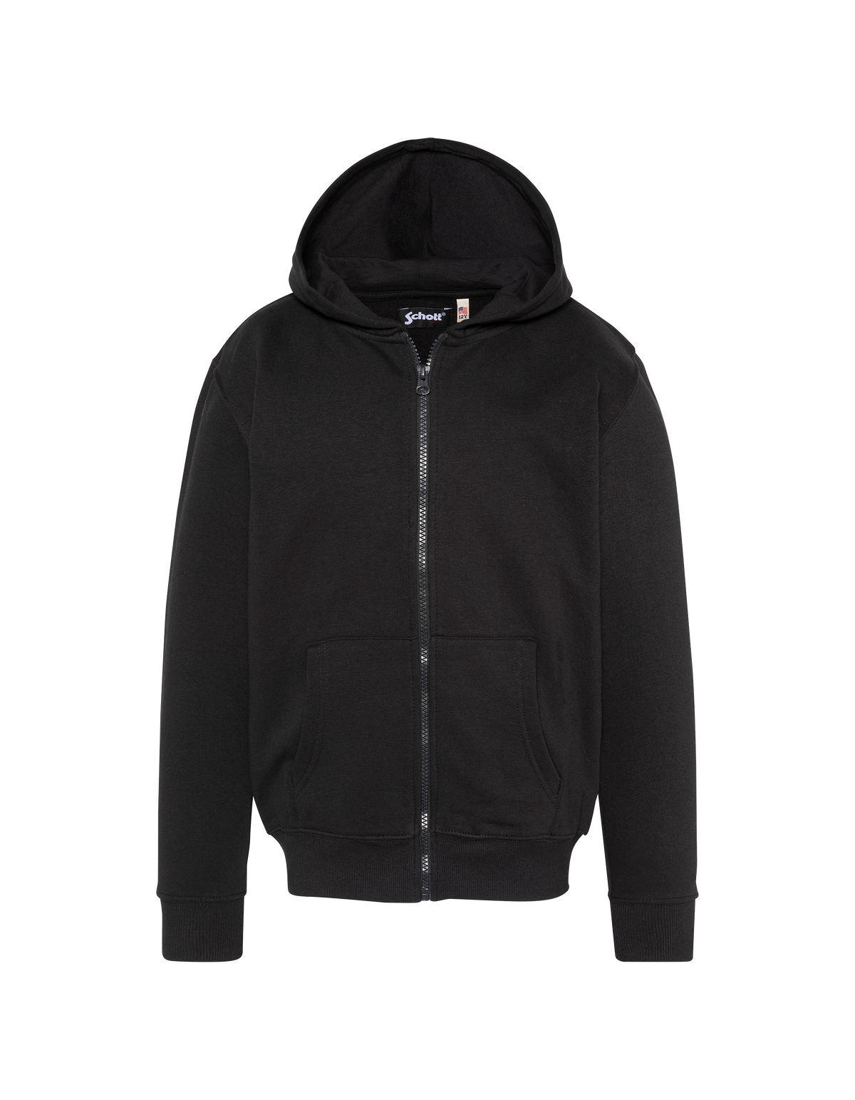 Sweatshirt zippé à capuche noir imprimé au dos enfant