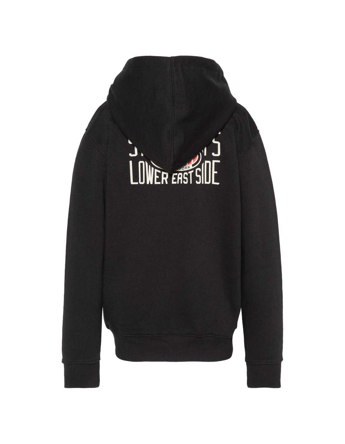 Sweatshirt zippé à capuche noir imprimé au dos enfant-3
