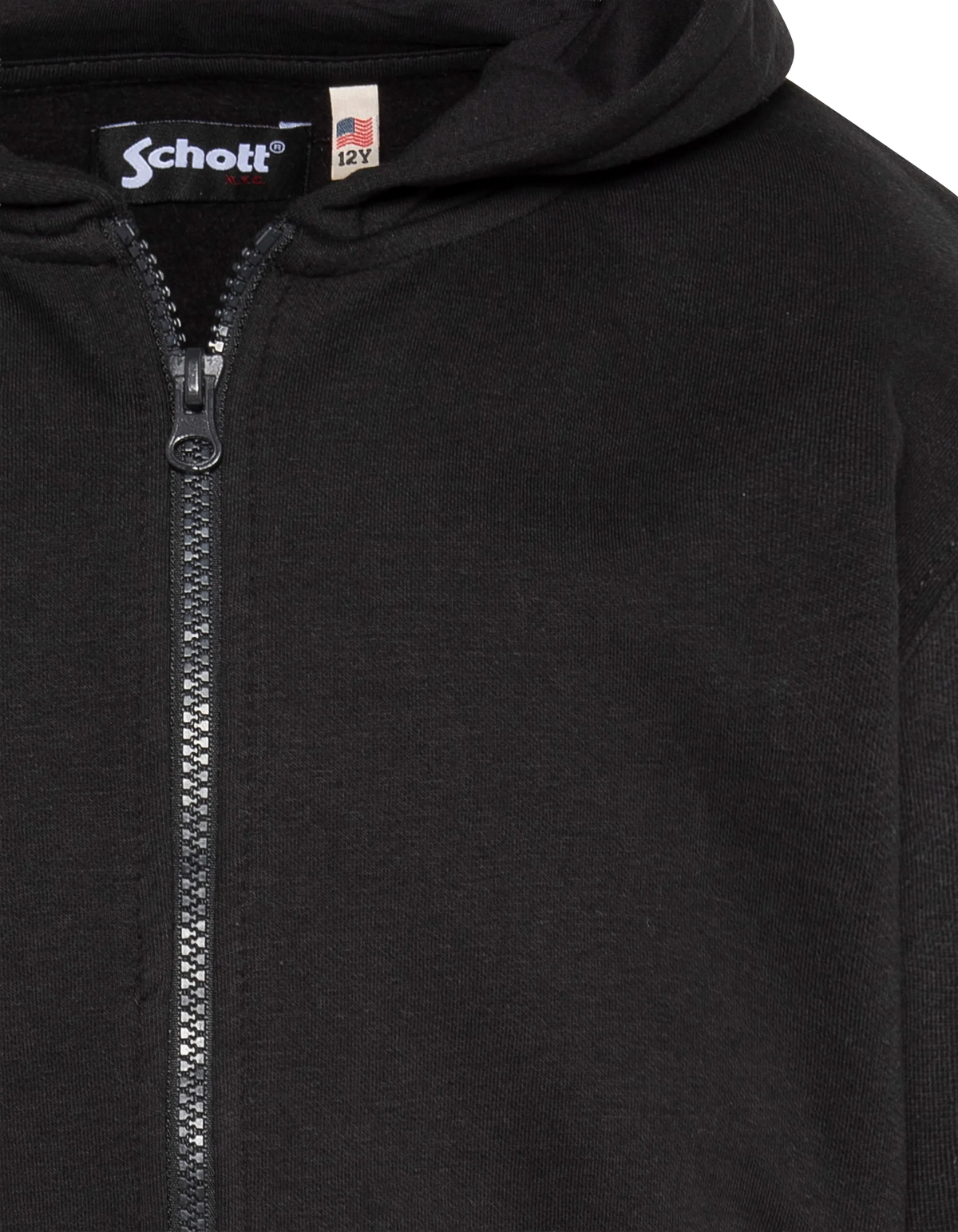 Sweatshirt zippé à capuche noir imprimé au dos enfant