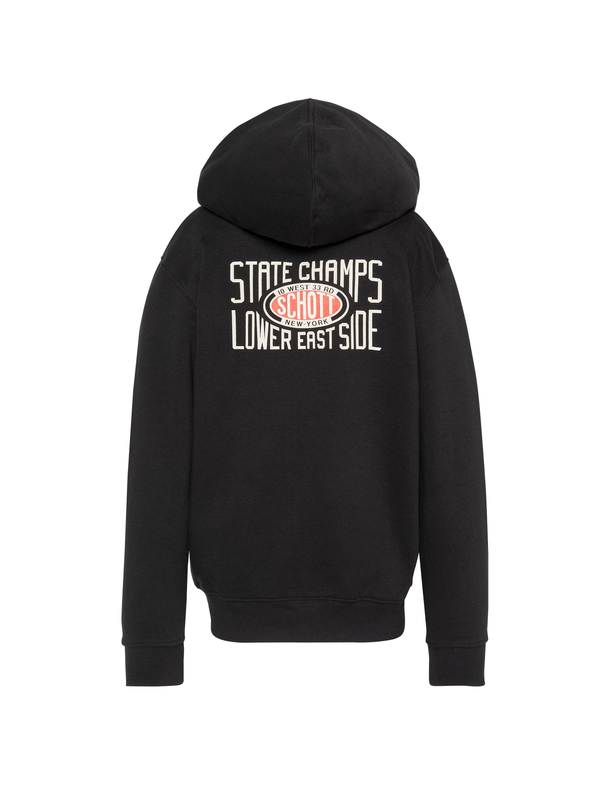Sweatshirt zippé à capuche noir imprimé au dos enfant-2