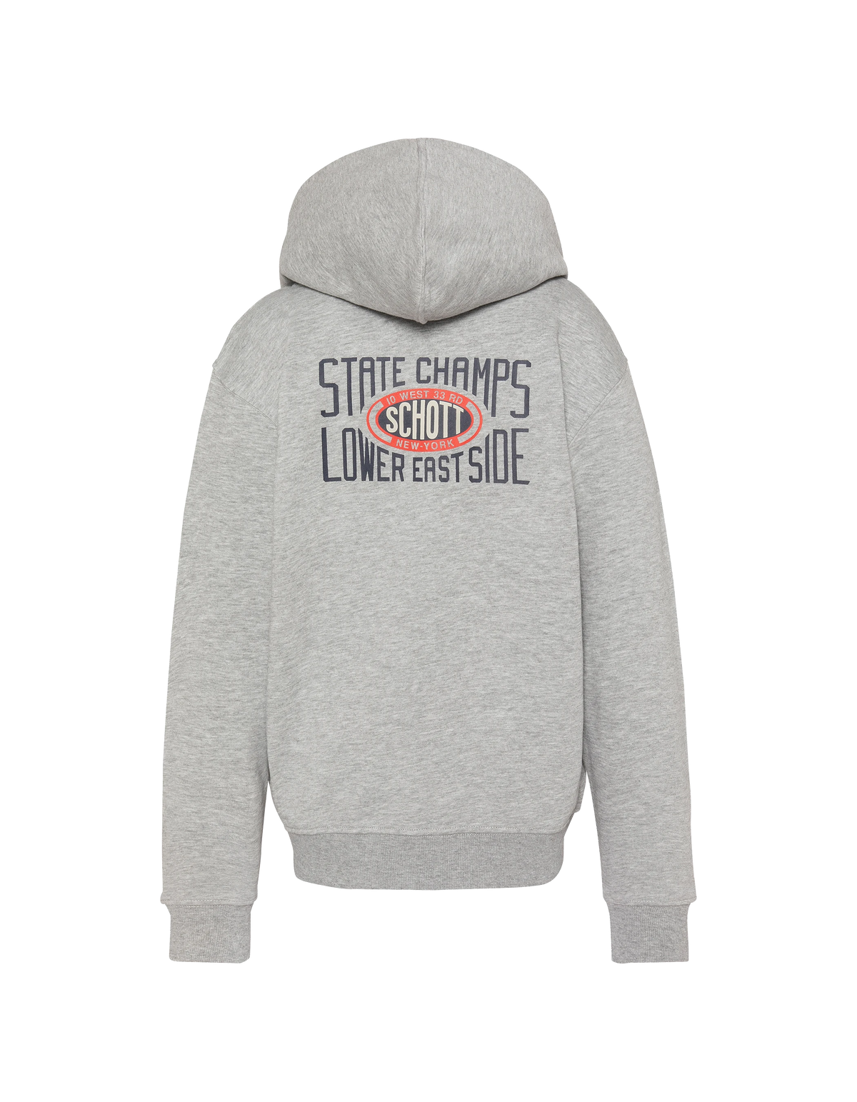 Sweatshirt zippé à capuche gris chiné imprimé au dos enfant-2