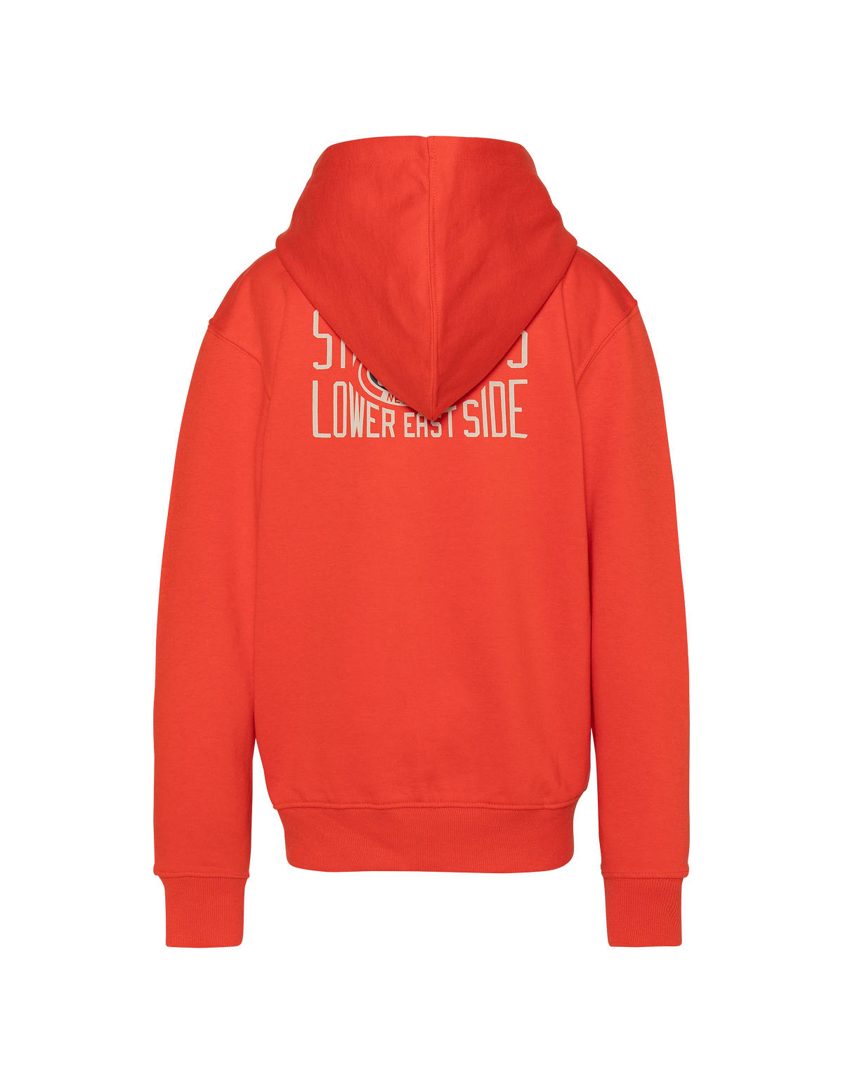 Sweatshirt zippé à capuche orange imprimé au dos enfant-3