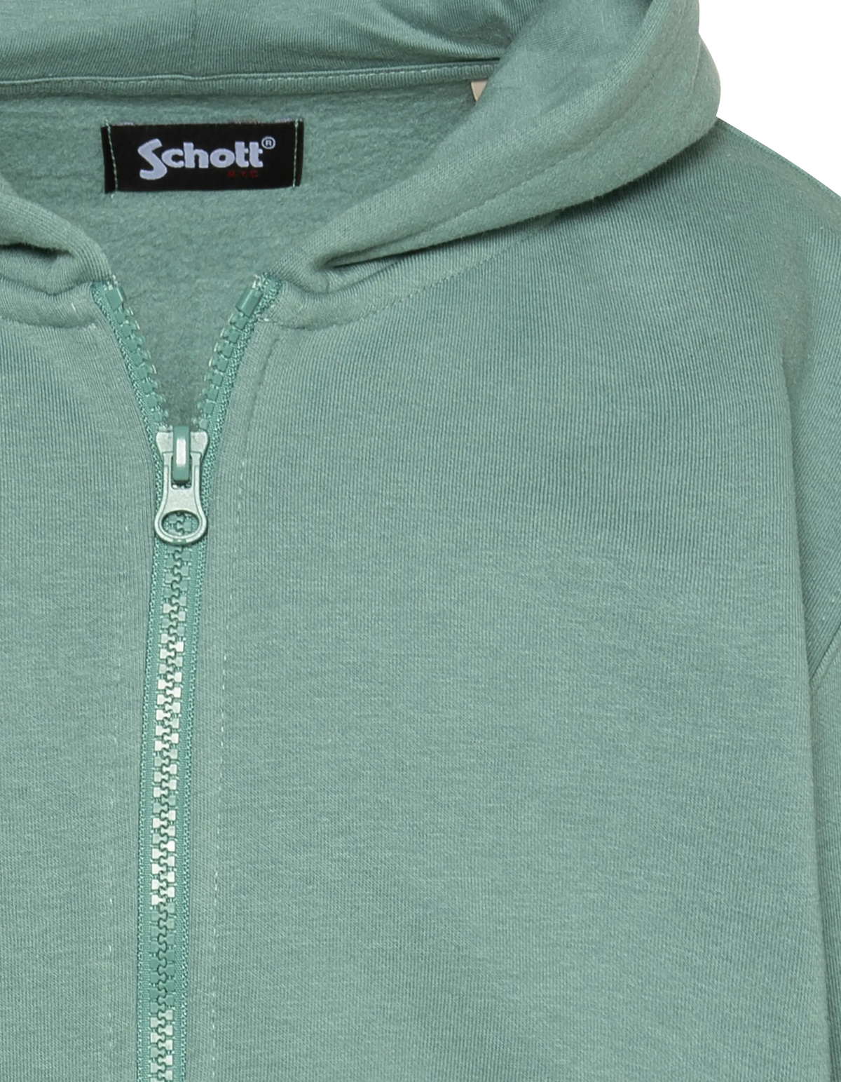Sweatshirt zippé à capuche sage kaki imprimé au dos enfant