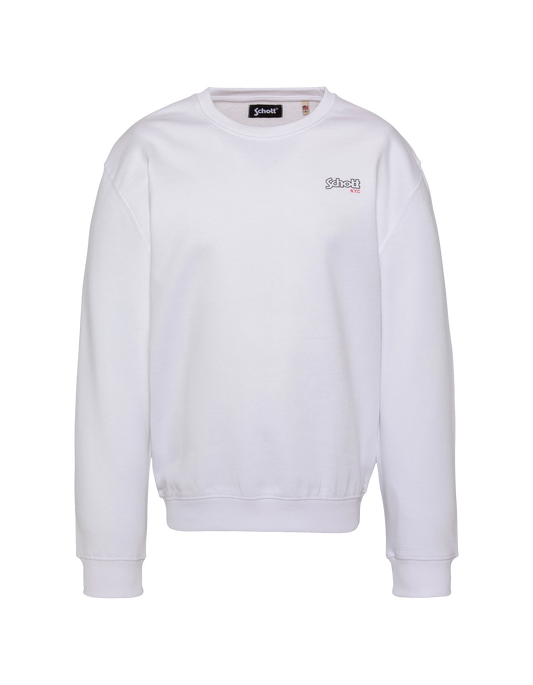 Sudadera blanca con cuello redondo