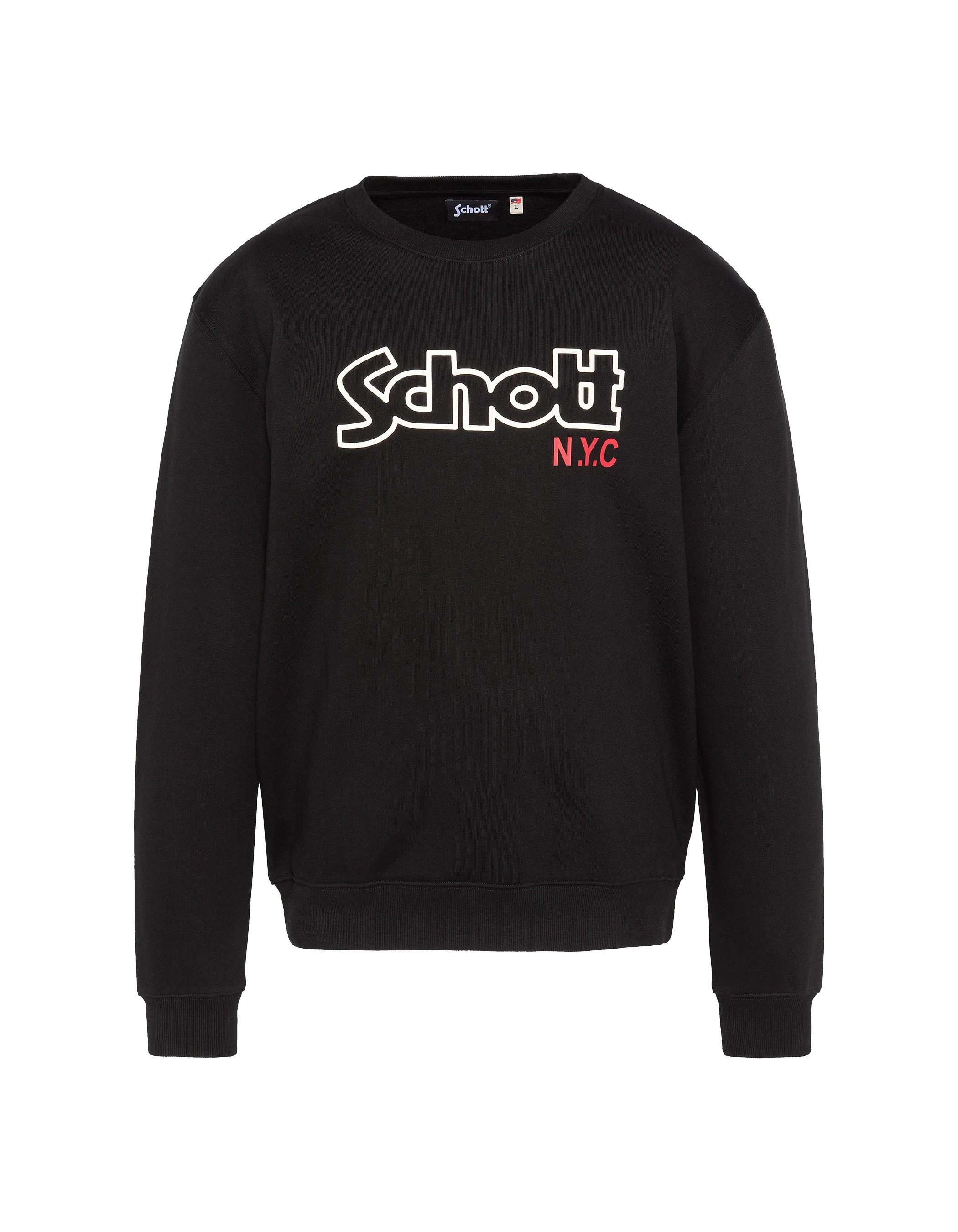 Sweatshirt noir col rond-1