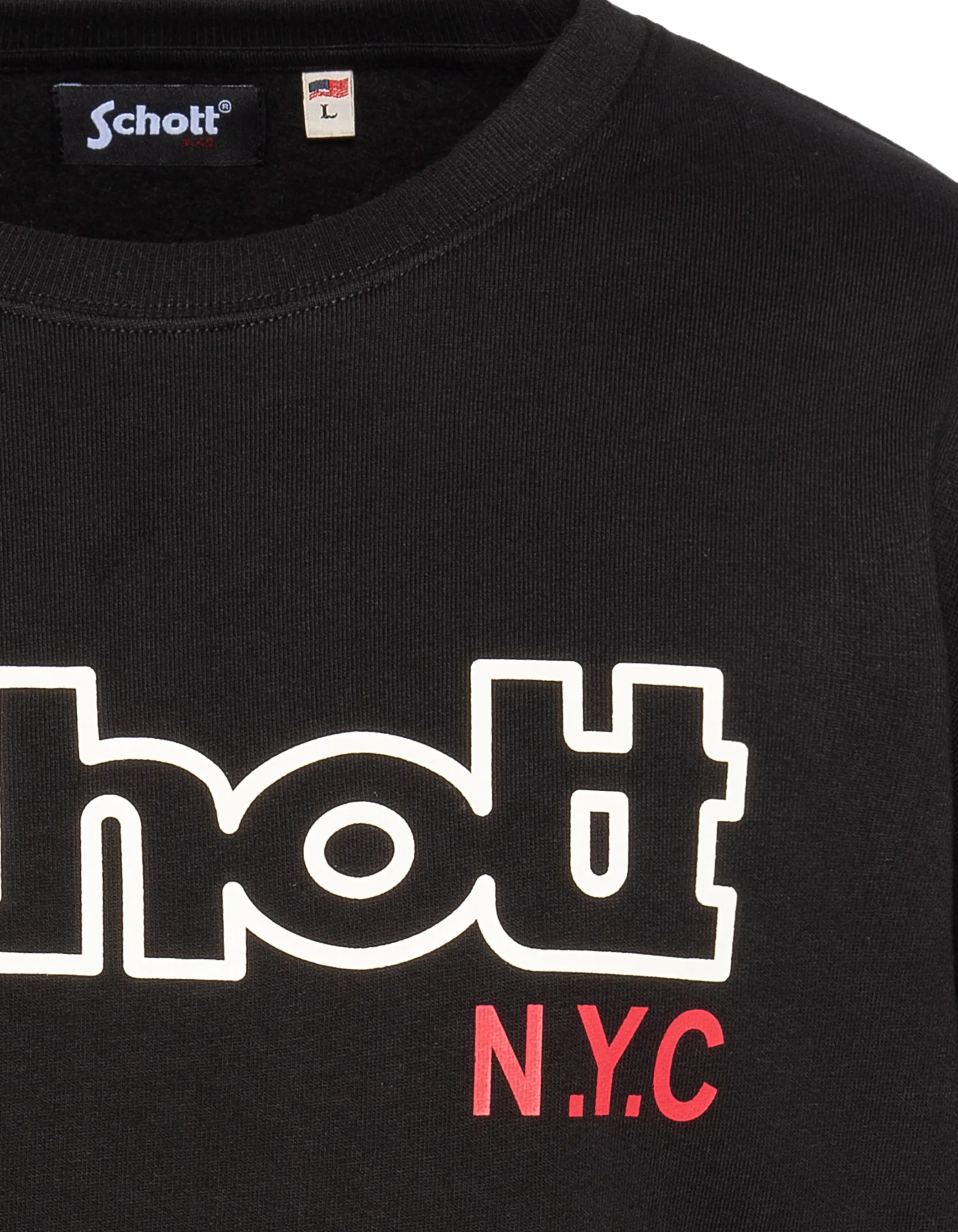 Sweatshirt noir col rond-3