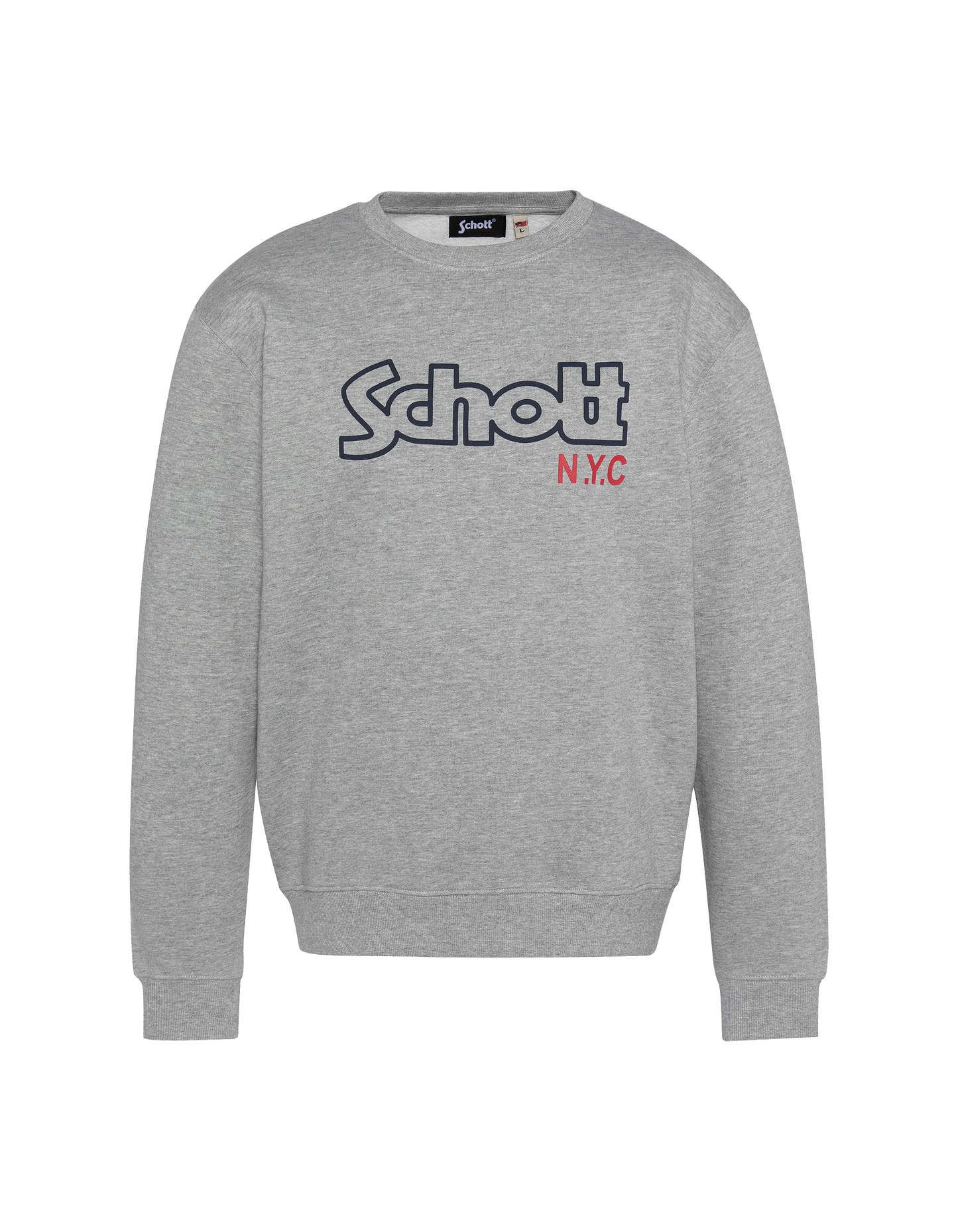 Sweatshirt gris chiné col rond
