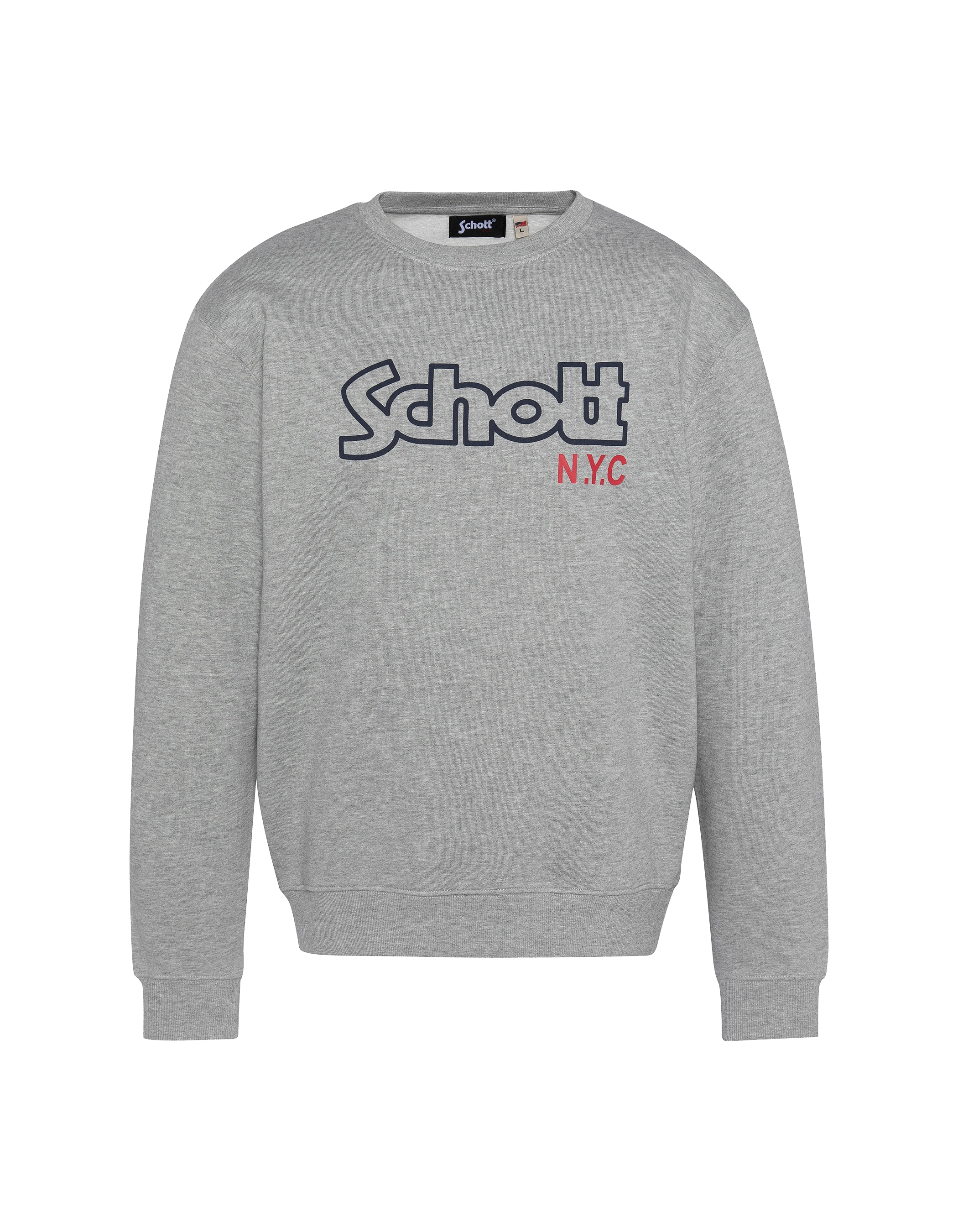 Sweatshirt gris chiné col rond-1