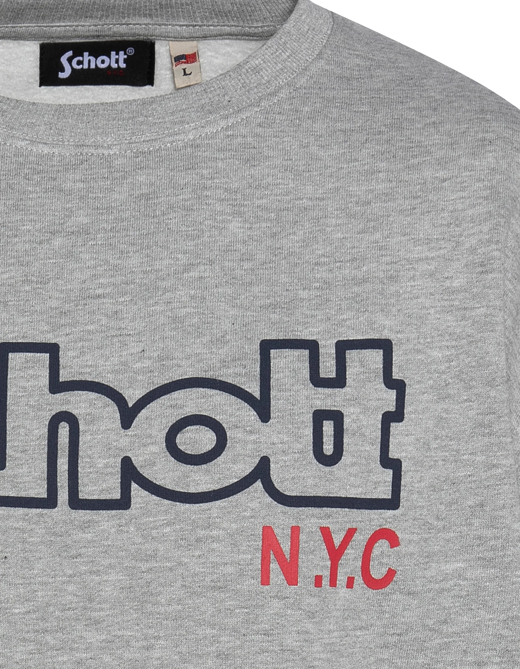 Sweatshirt gris chiné col rond-3