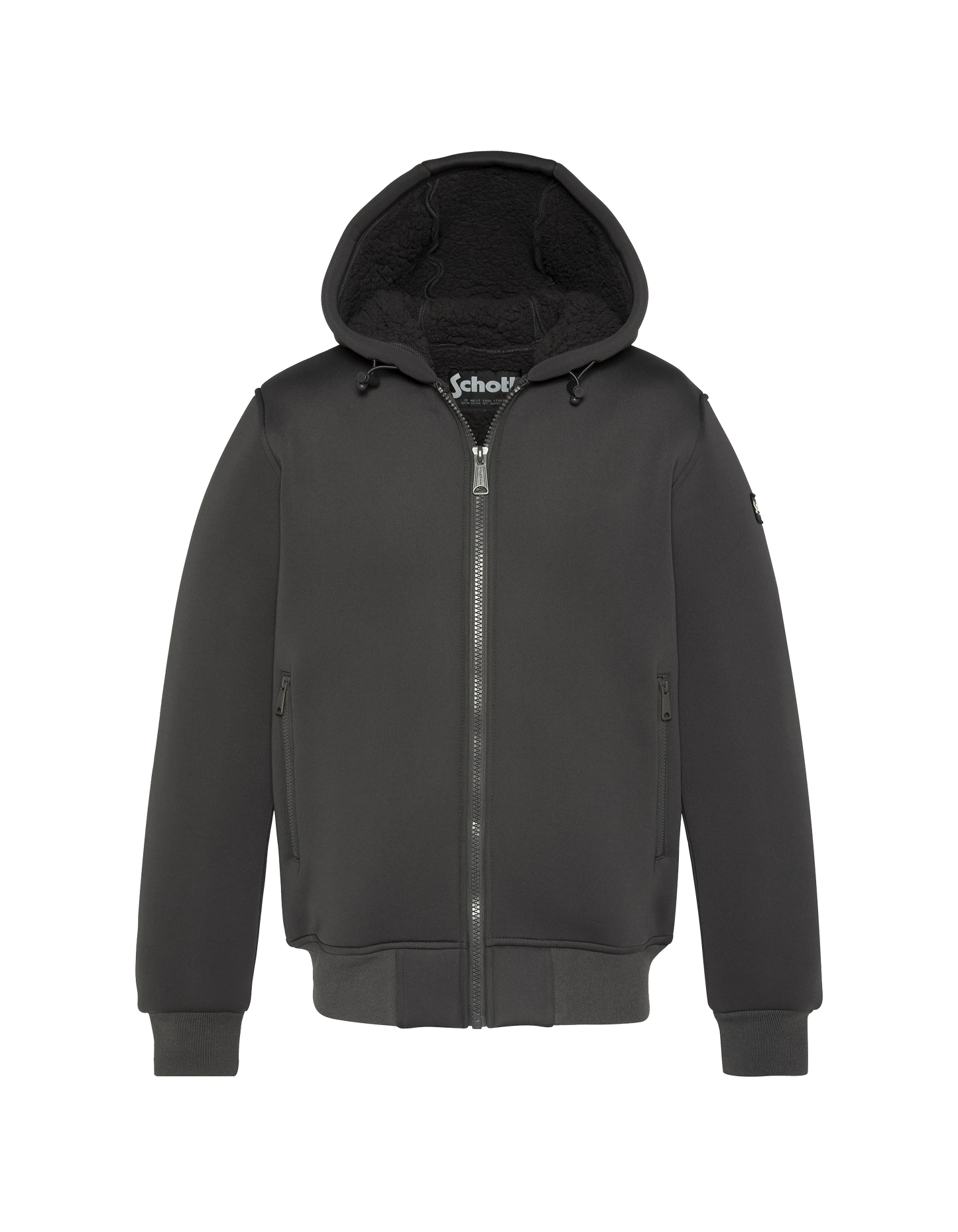 Chaleco de antracita técnico con capucha