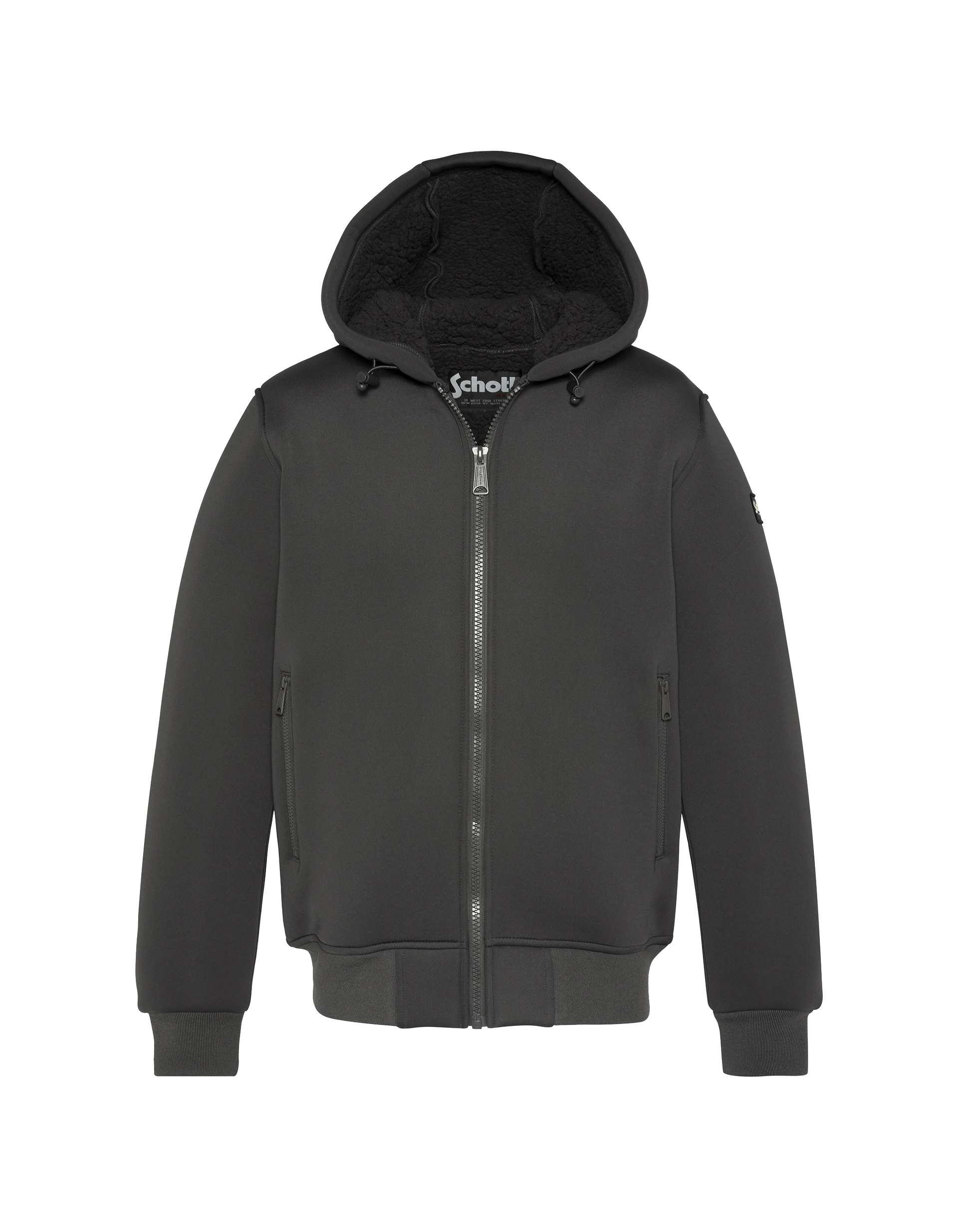 Hooded technical anthracite vest - SWSTREET | Schott NYC®