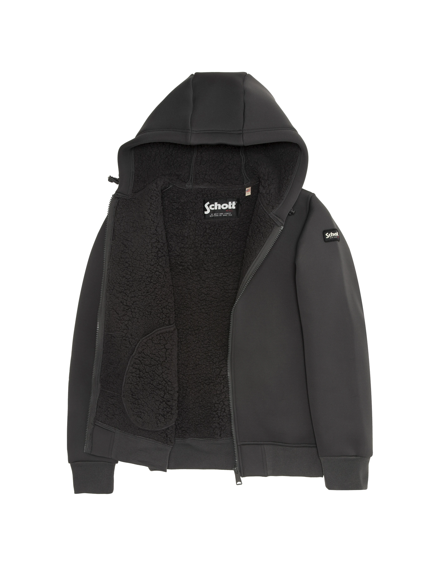 Chaleco de antracita técnico con capucha