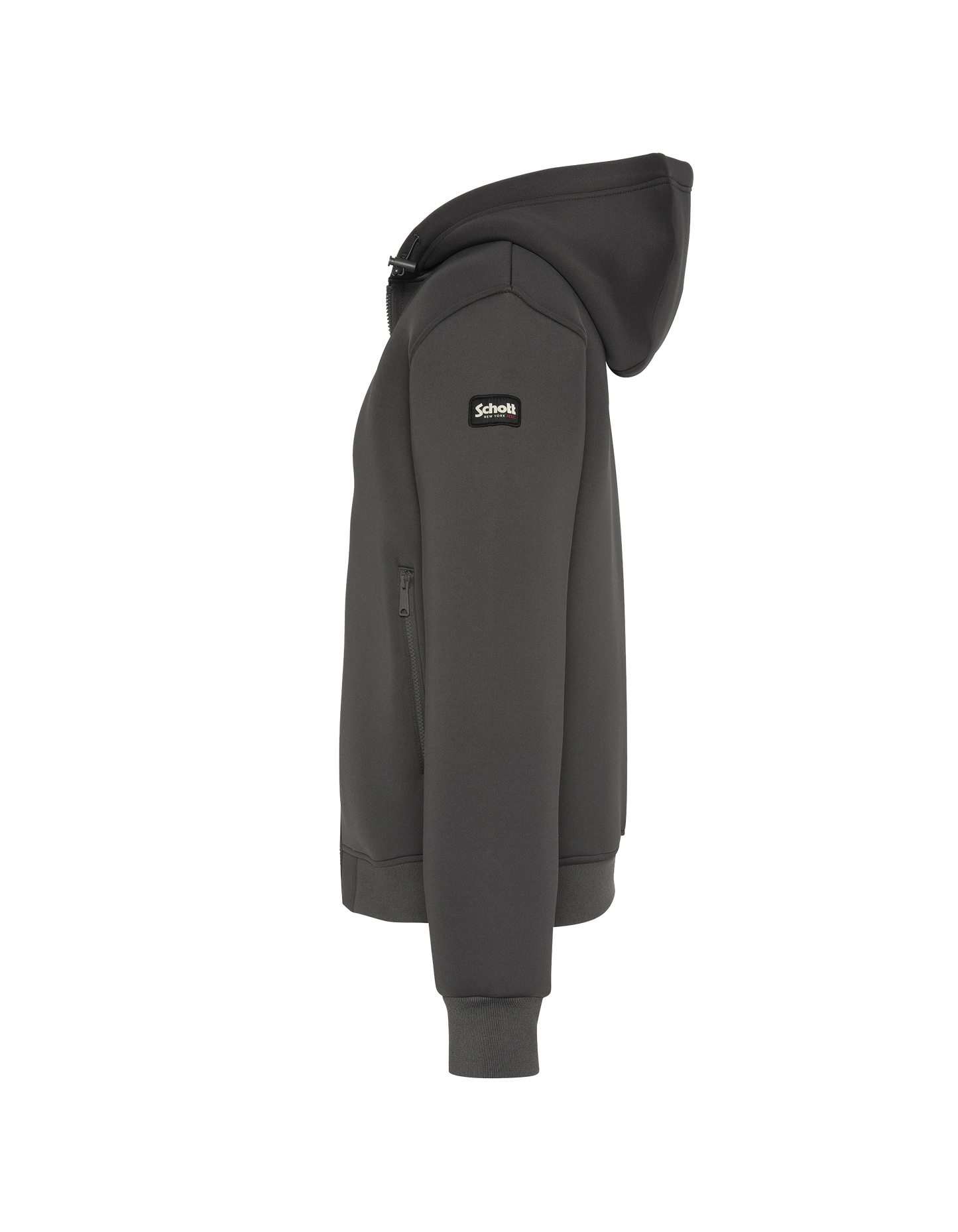 Chaleco de antracita técnico con capucha