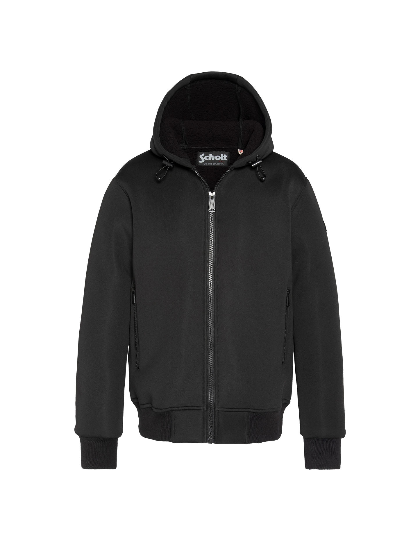 Chaleco negro técnico encapuchado