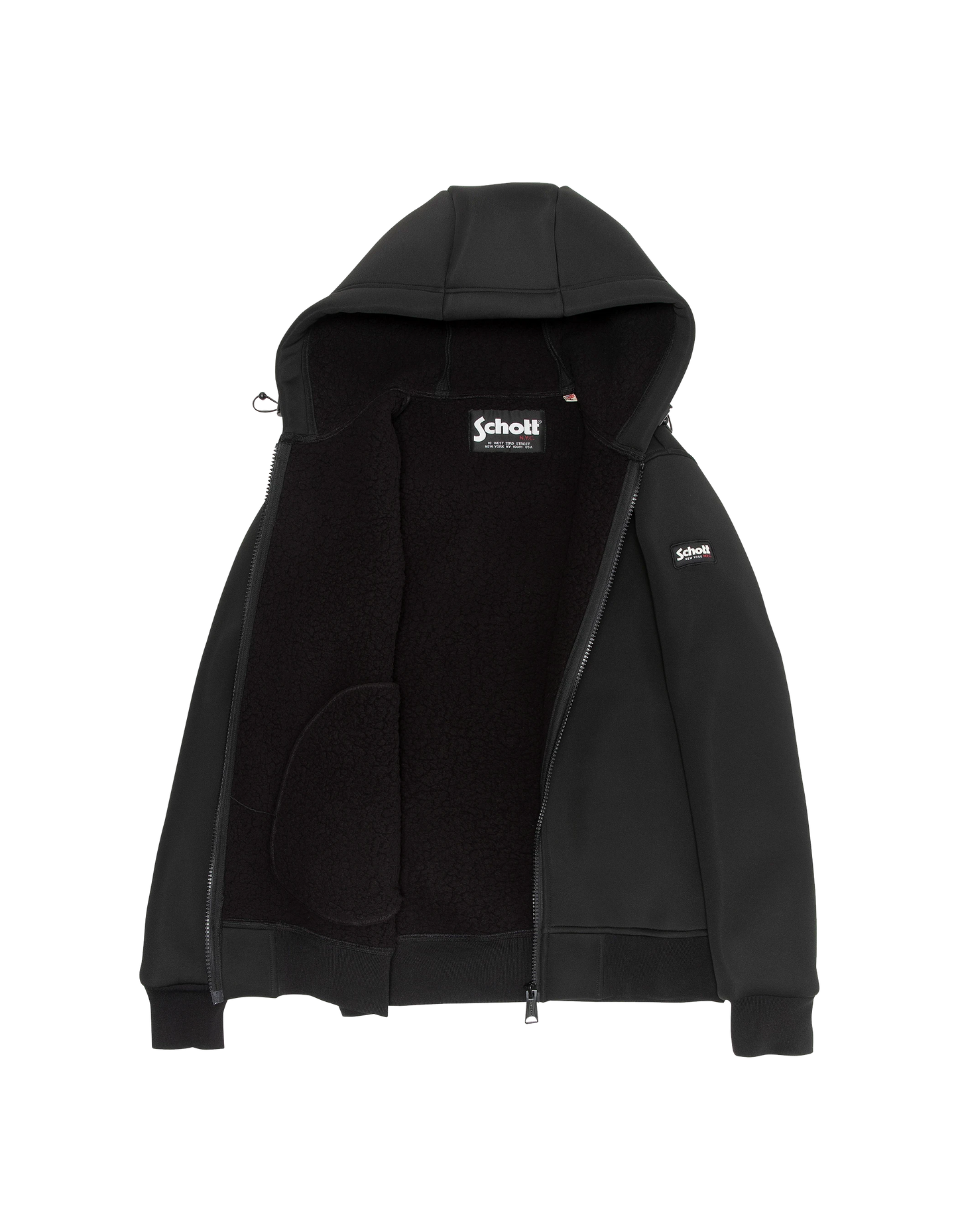 Chaleco negro técnico encapuchado