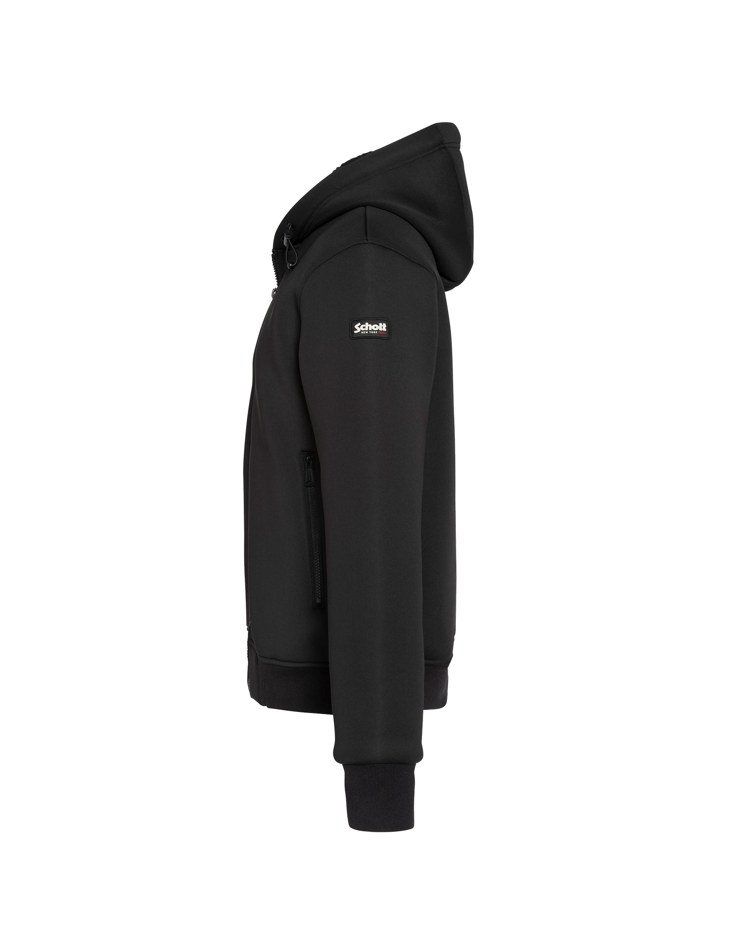 Chaleco negro técnico encapuchado