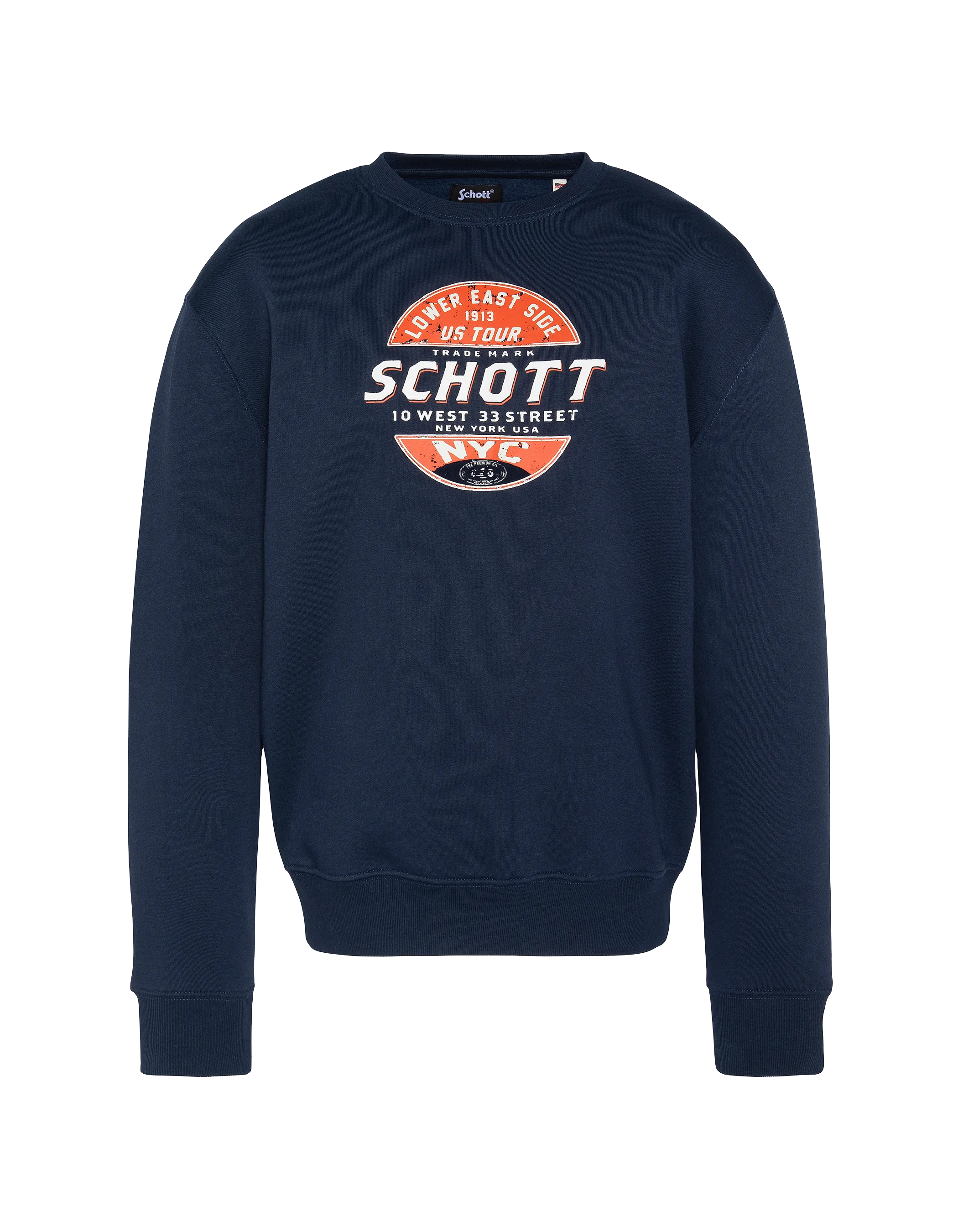 Spacca blu navy con collo rotondo-1