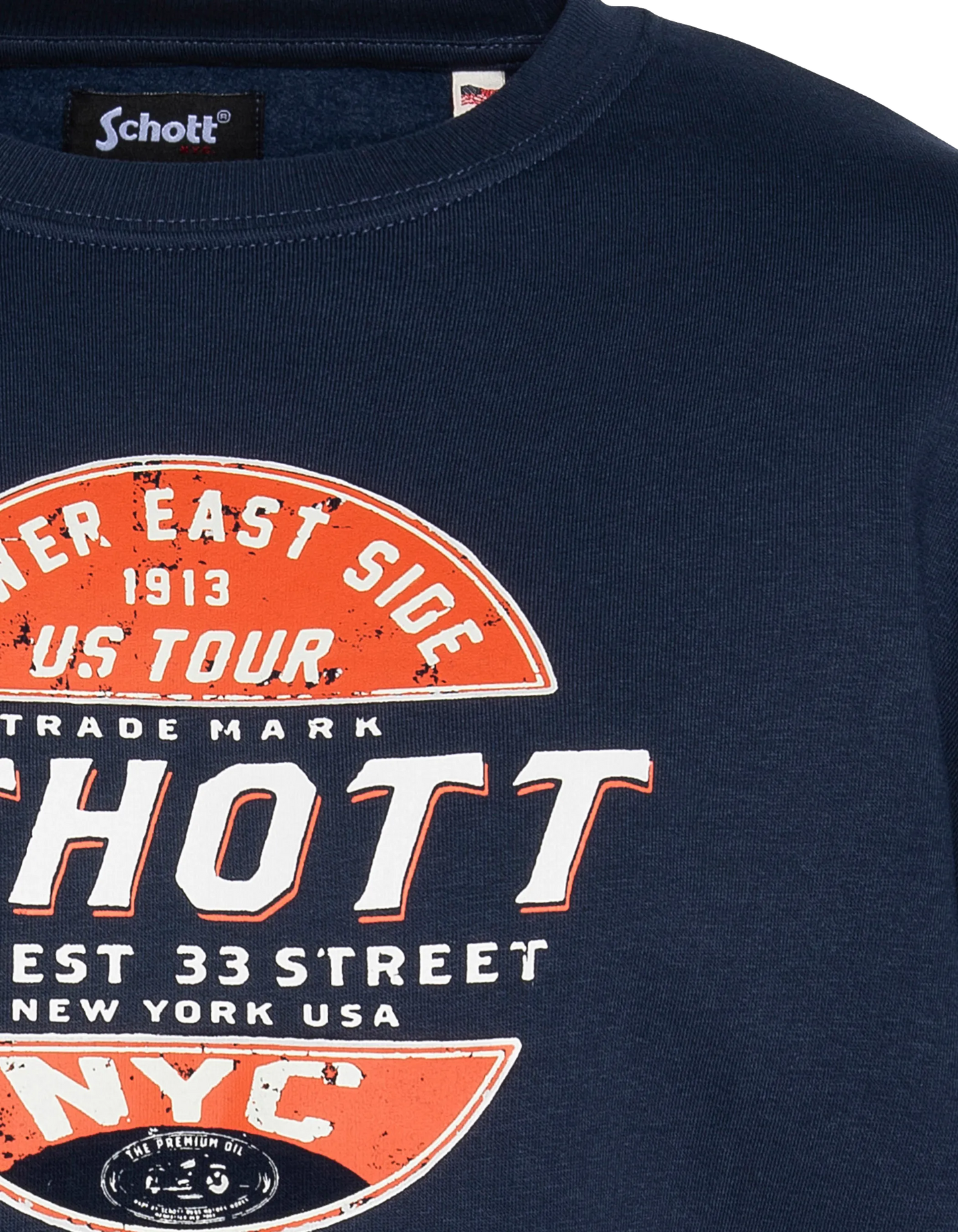 Spacca blu navy con collo rotondo