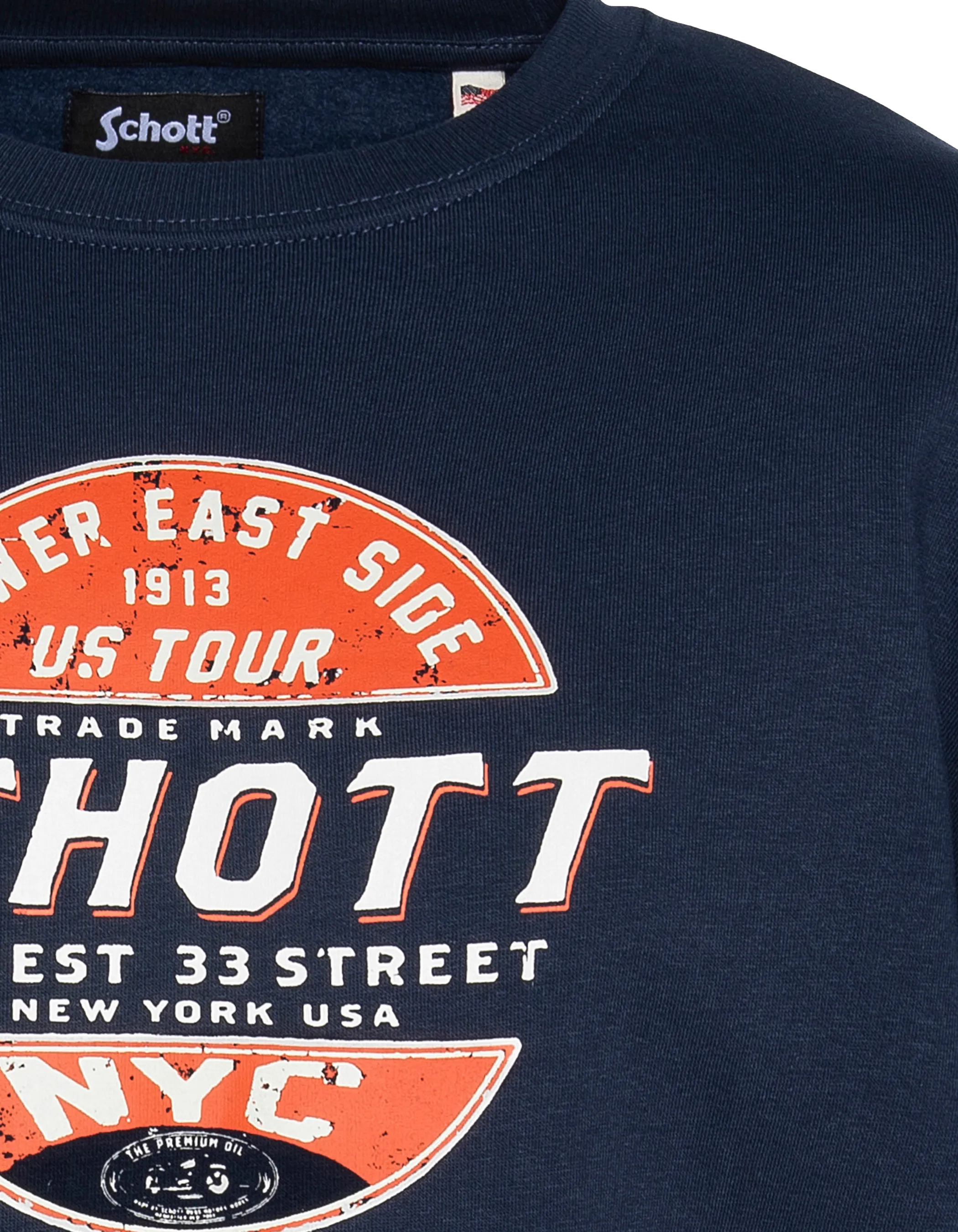 Spacca blu navy con collo rotondo-3