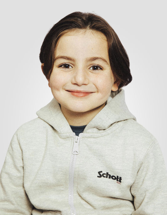 Children's gray -gray zipped sweatshirt