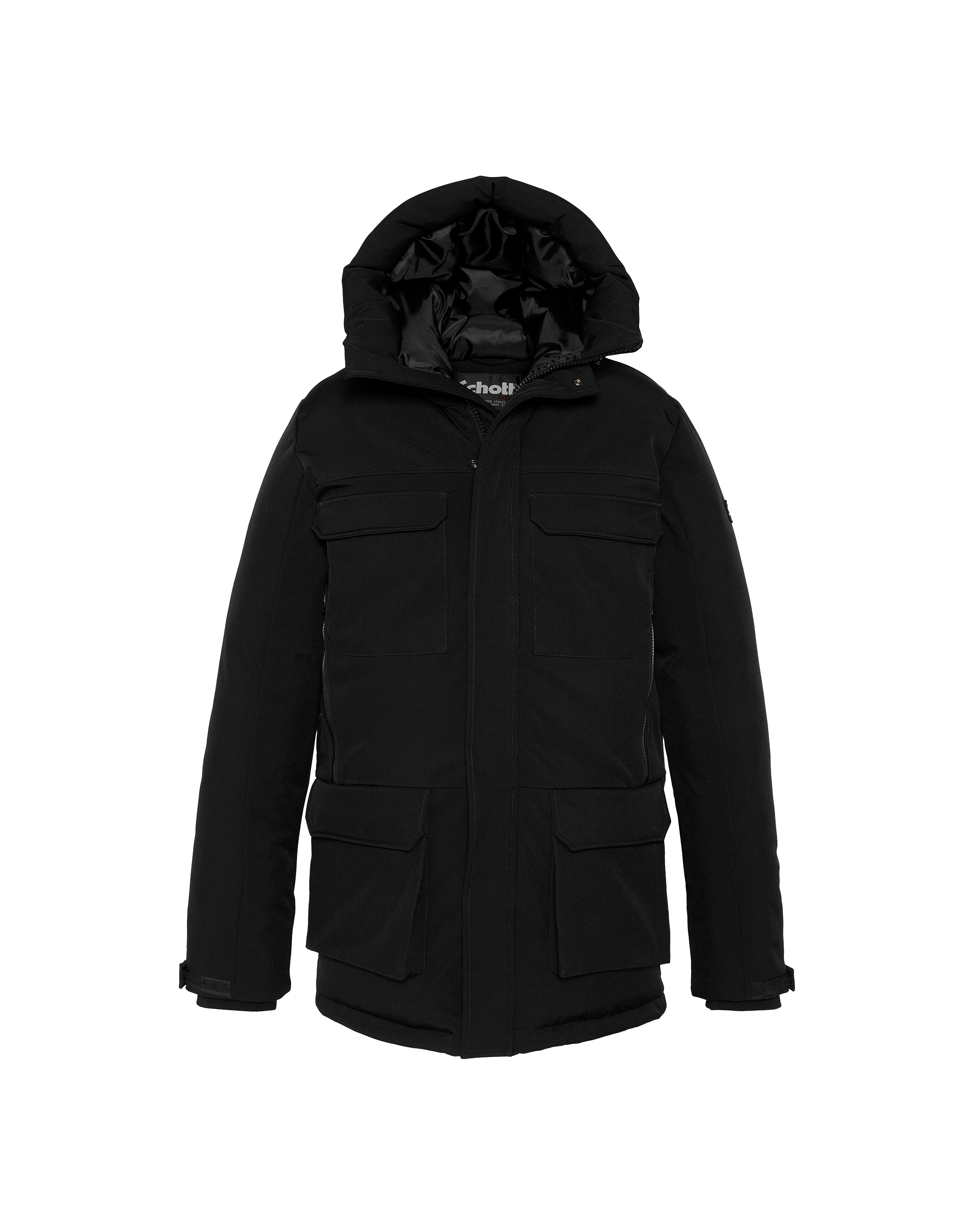 Schwarzer Parka mit Multipoche-2