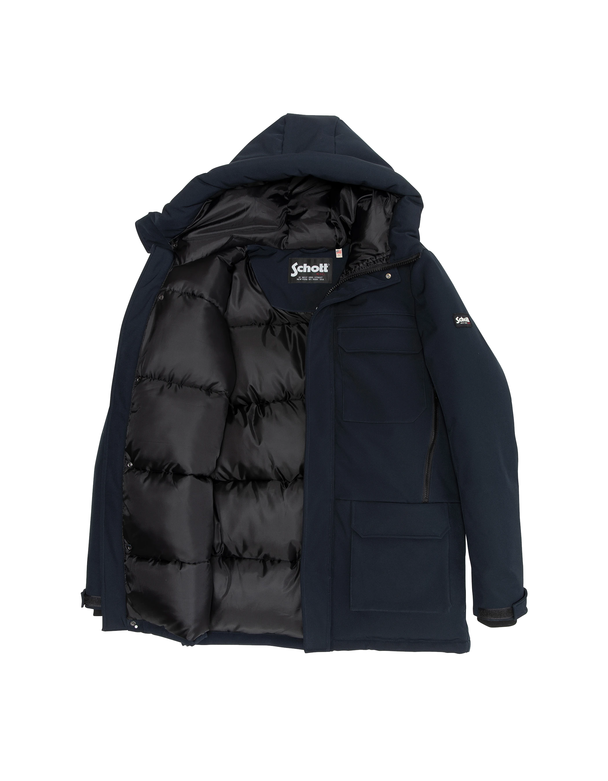 Marine Blue Parka mit Multipoche Hoodies-6