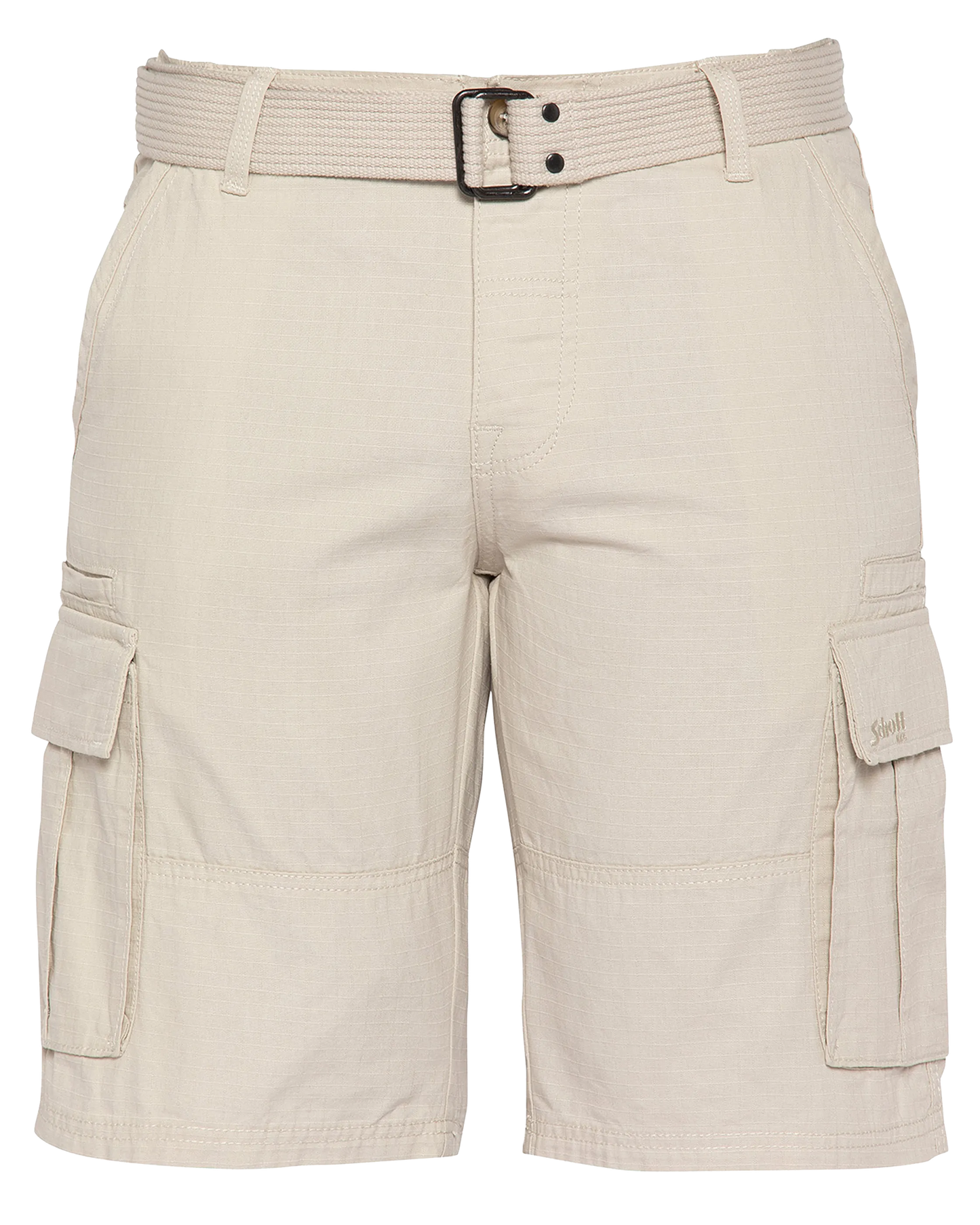 Beigefarbene Combat-Shorts mit Gürtel