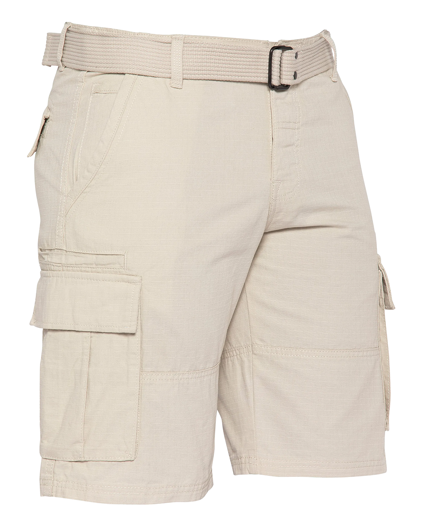 Beigefarbene Combat-Shorts mit Gürtel