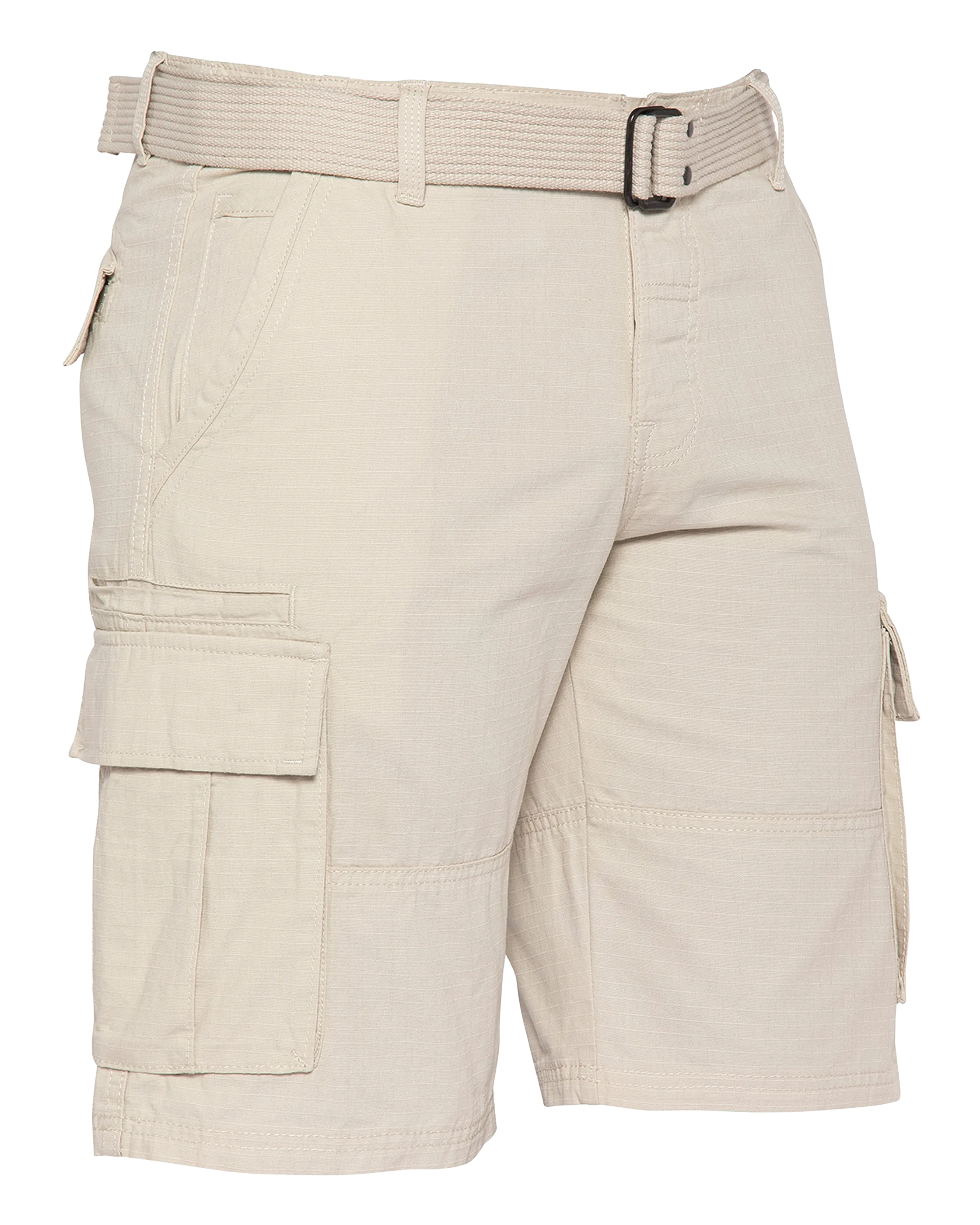 Beigefarbene Combat-Shorts mit Gürtel-3