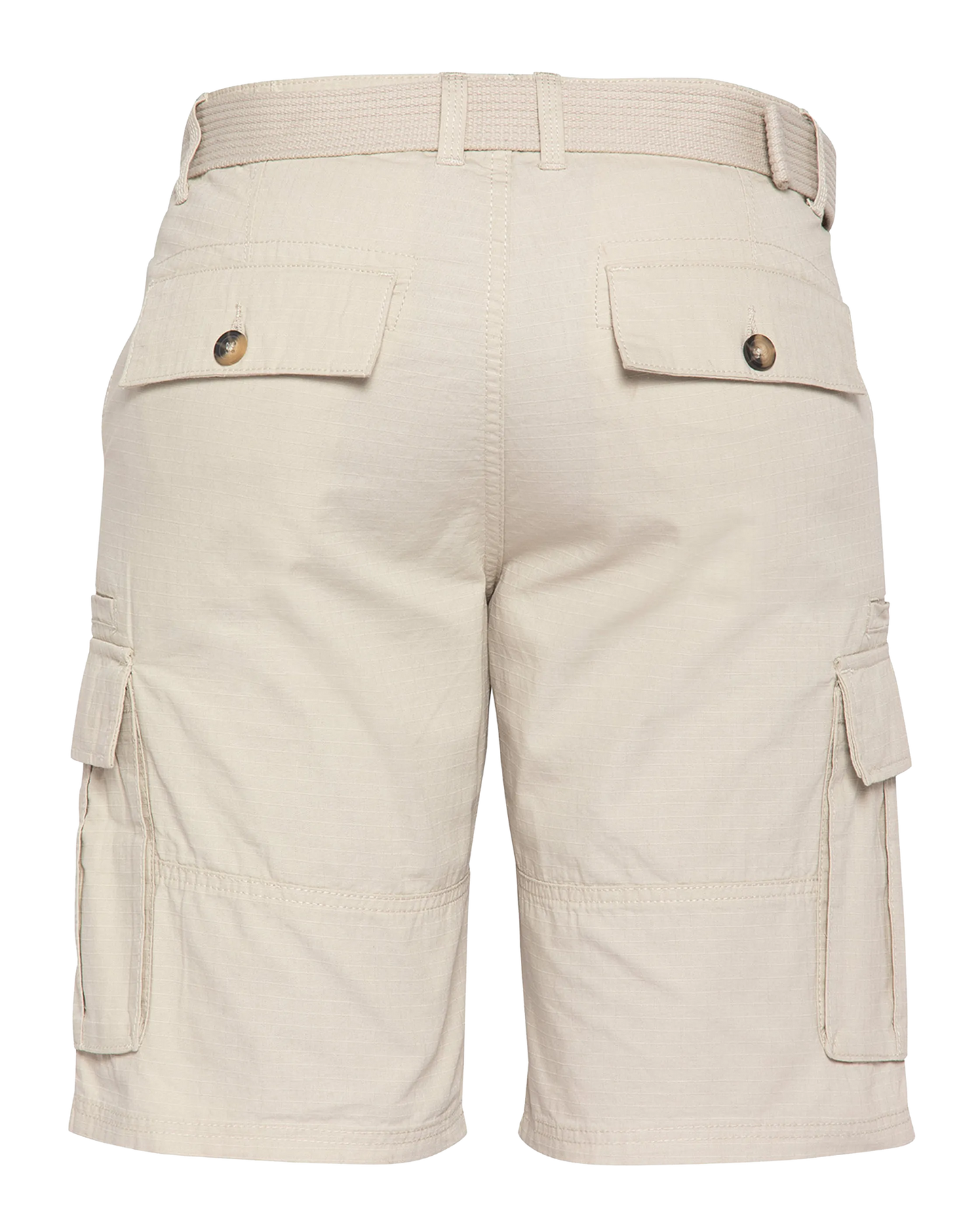 Beigefarbene Combat-Shorts mit Gürtel
