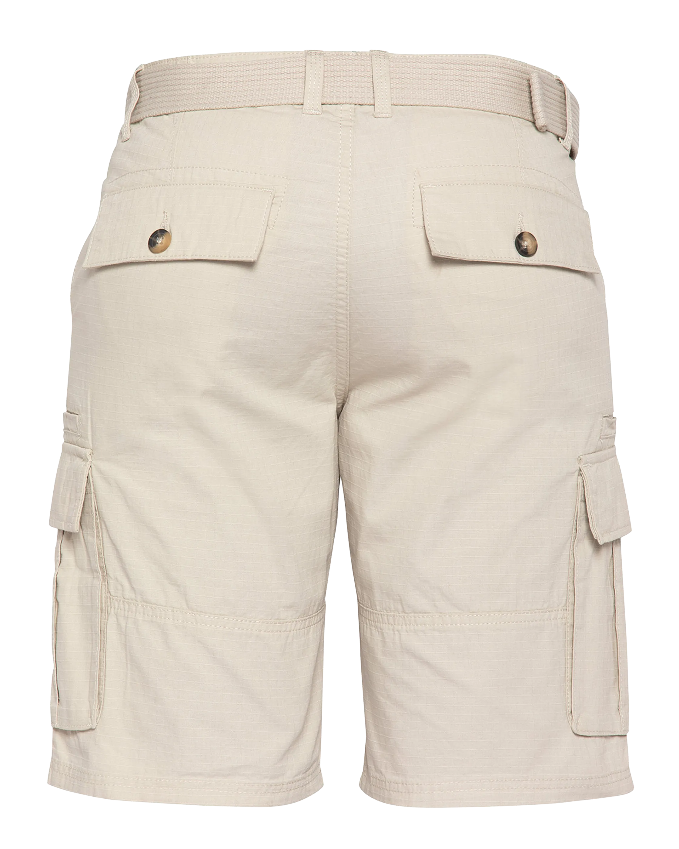 Beigefarbene Combat-Shorts mit Gürtel-2