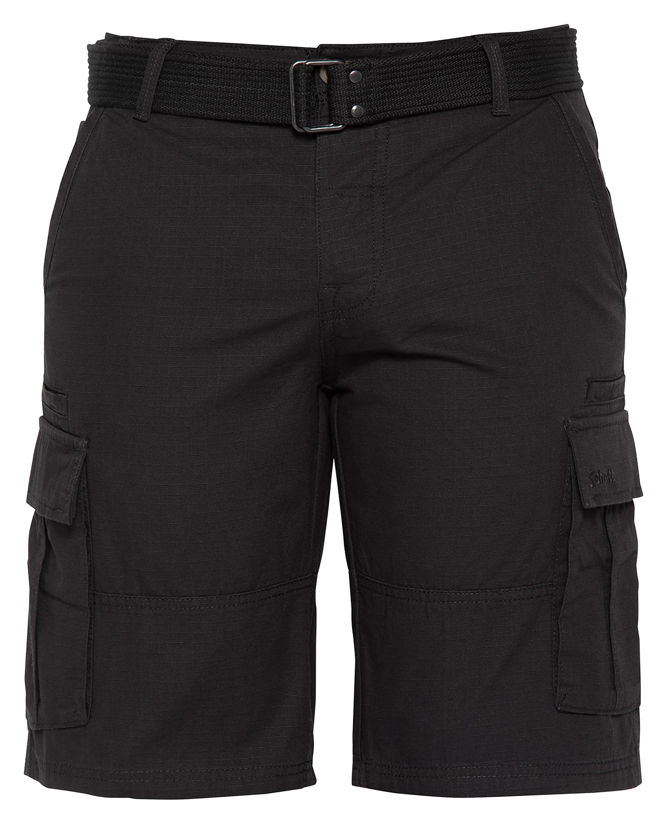 Schwarze Combat-Shorts mit Gürtel-1