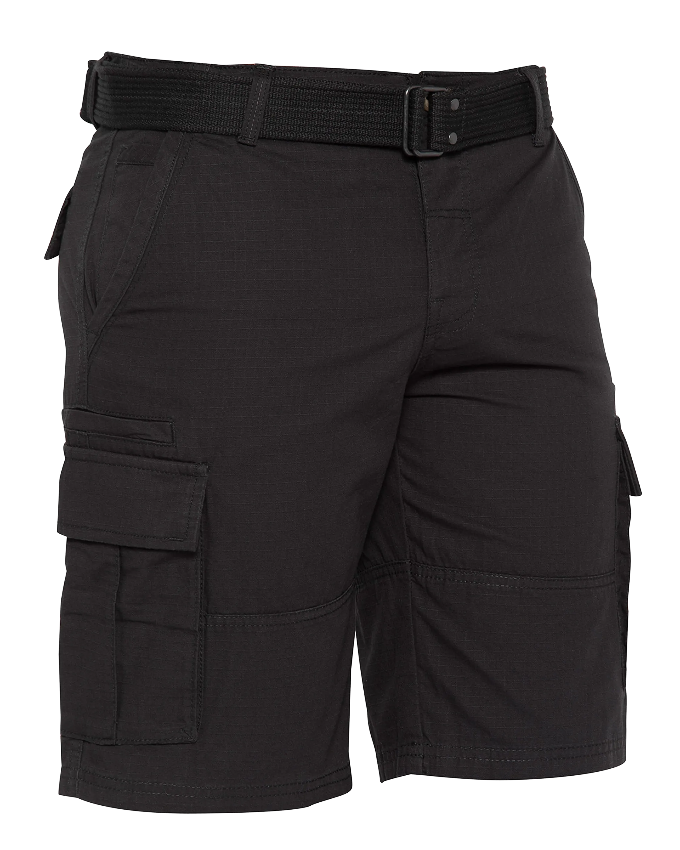 Schwarze Combat-Shorts mit Gürtel-3