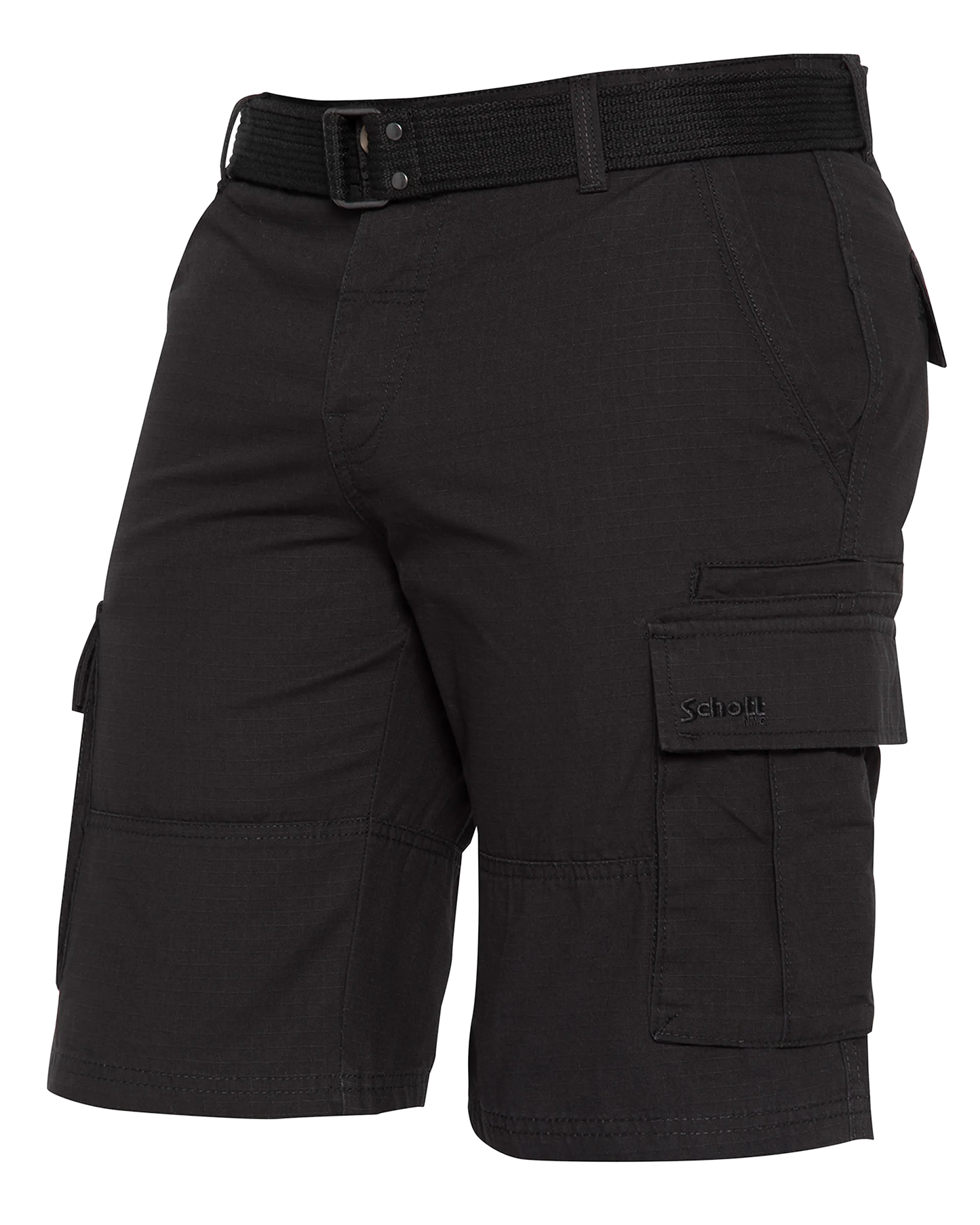 Schwarze Combat-Shorts mit Gürtel