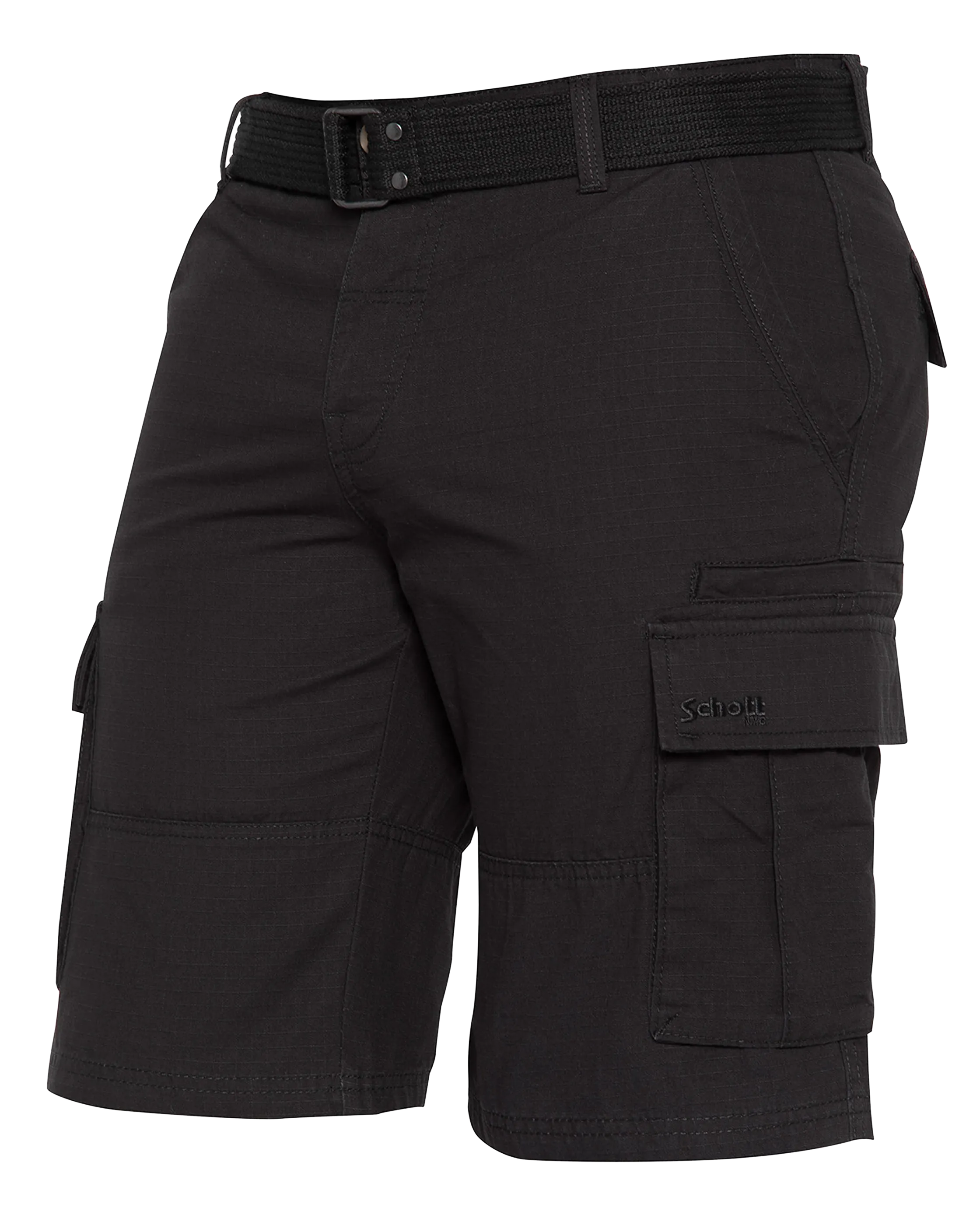 Schwarze Combat-Shorts mit Gürtel-4