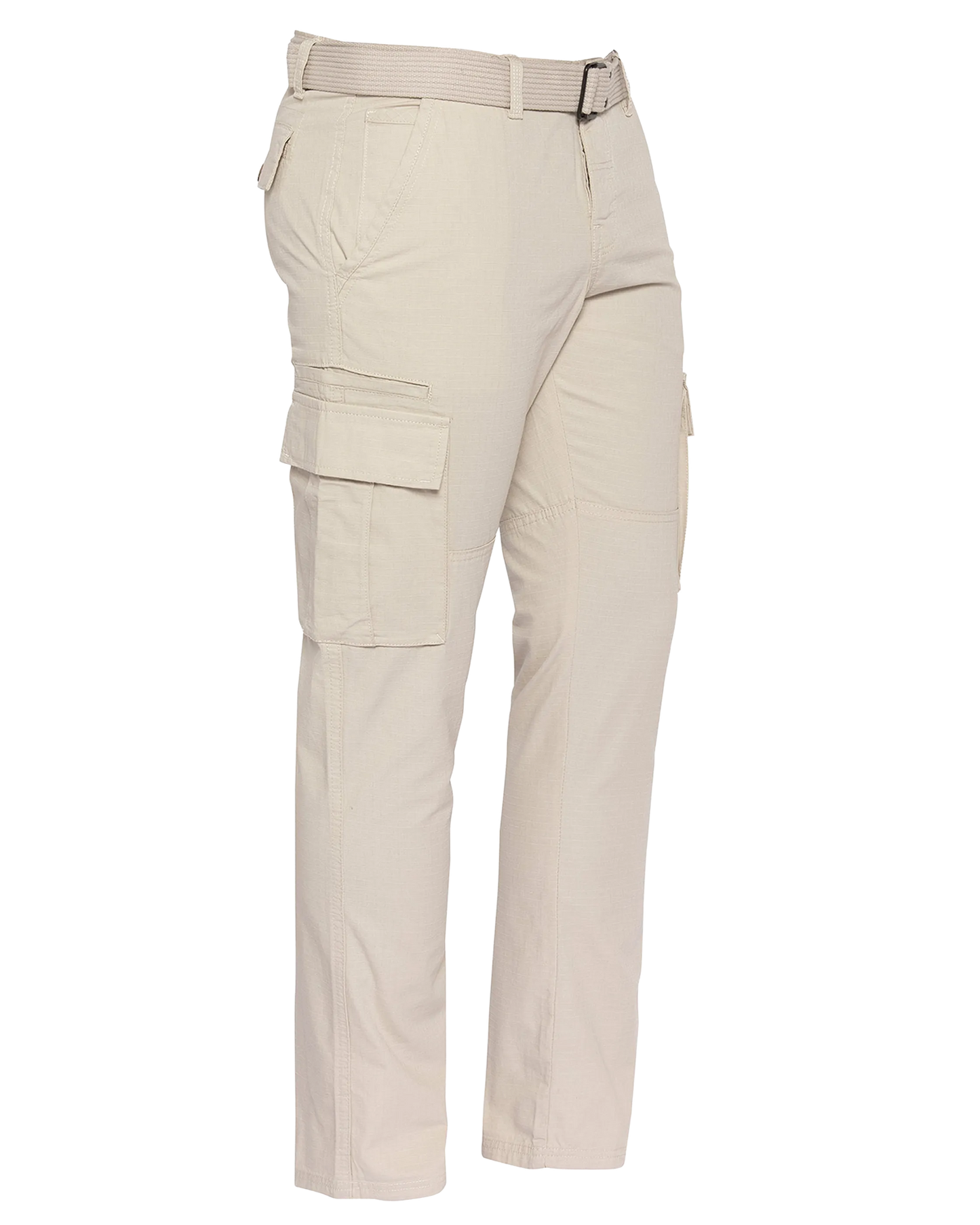 Beige combat pants with belt