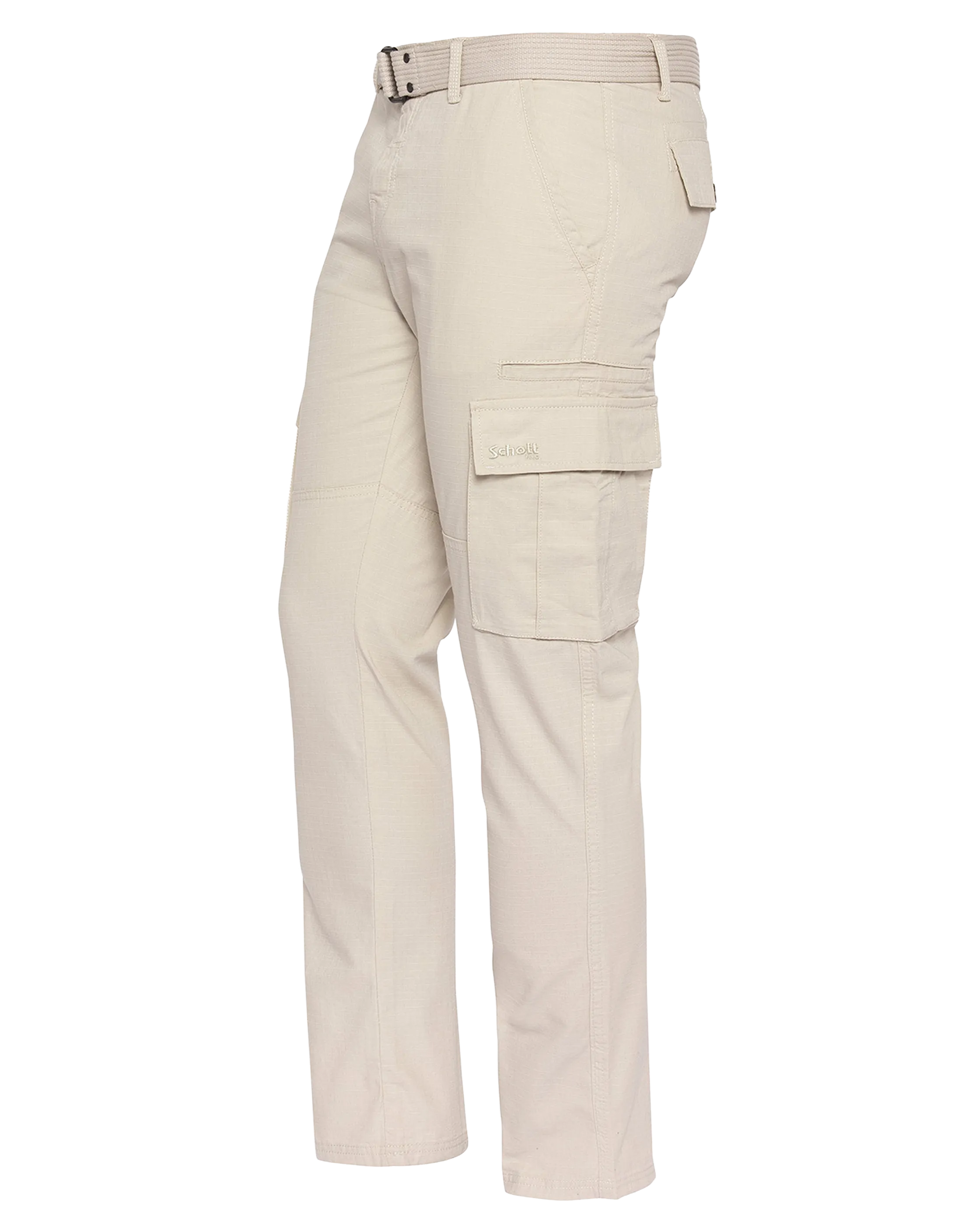 Beige combat pants with belt-4