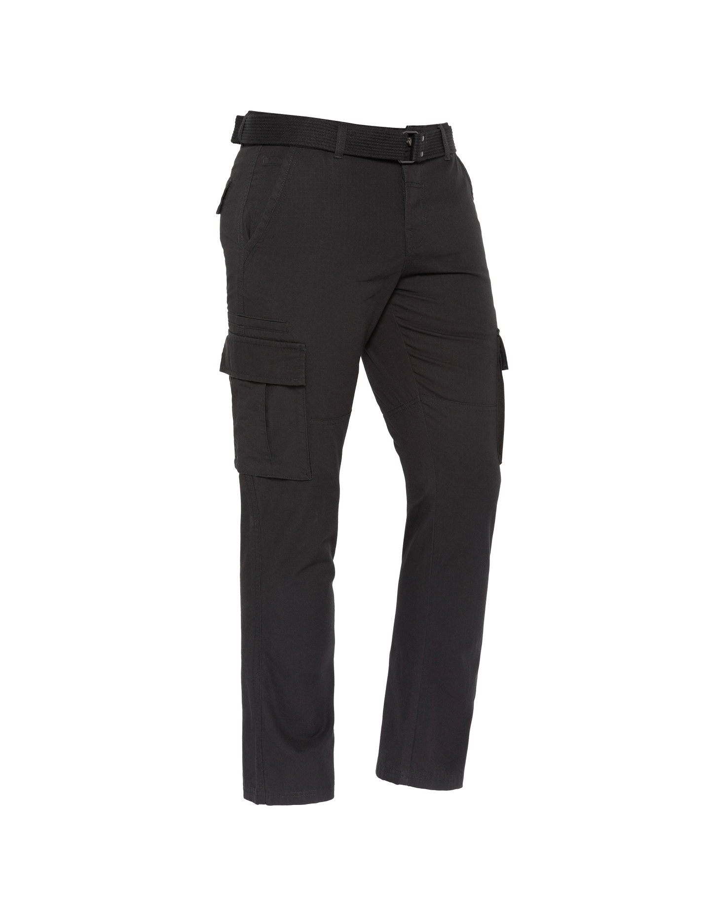 Black combat pants with belt