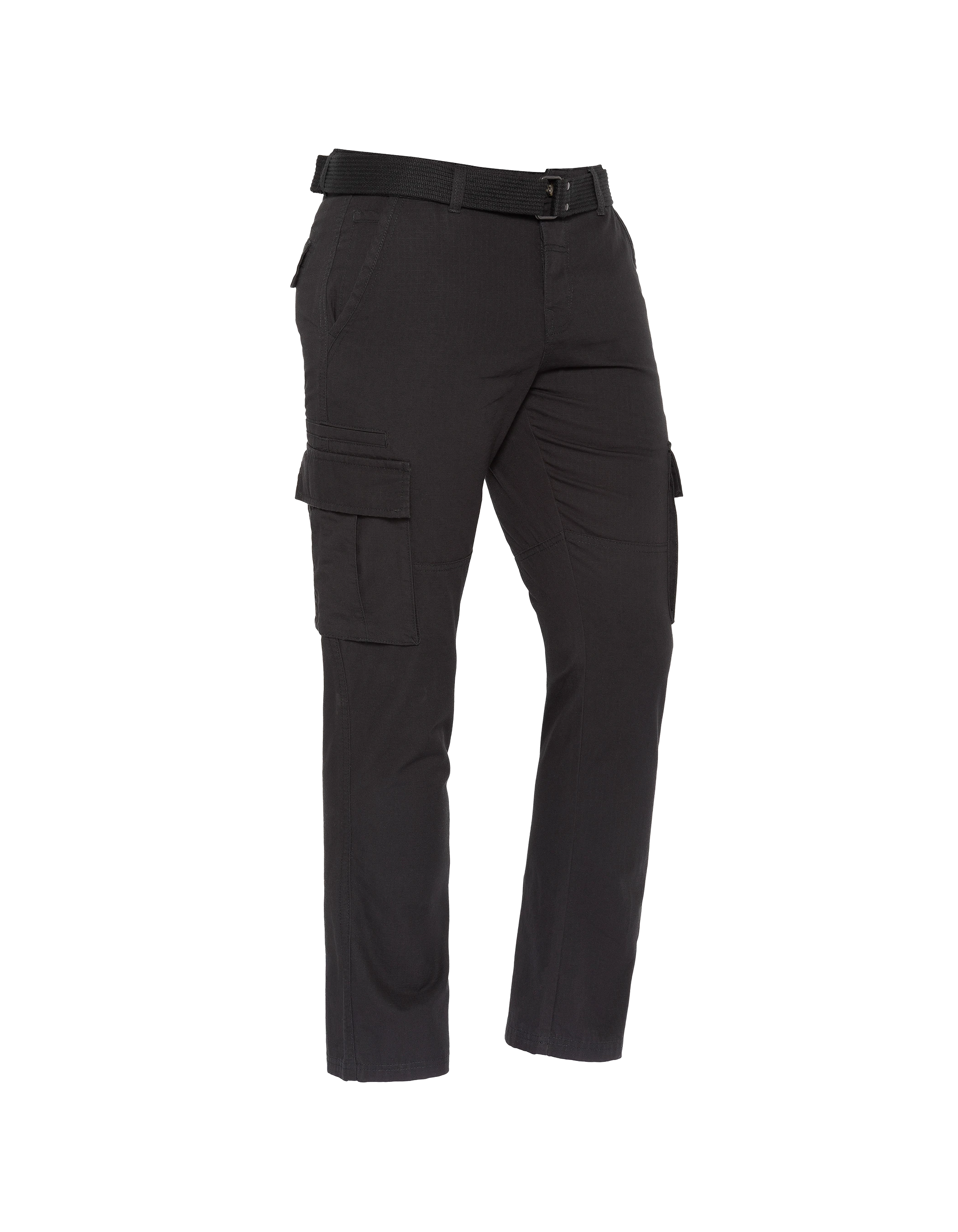 Black combat pants with belt-3