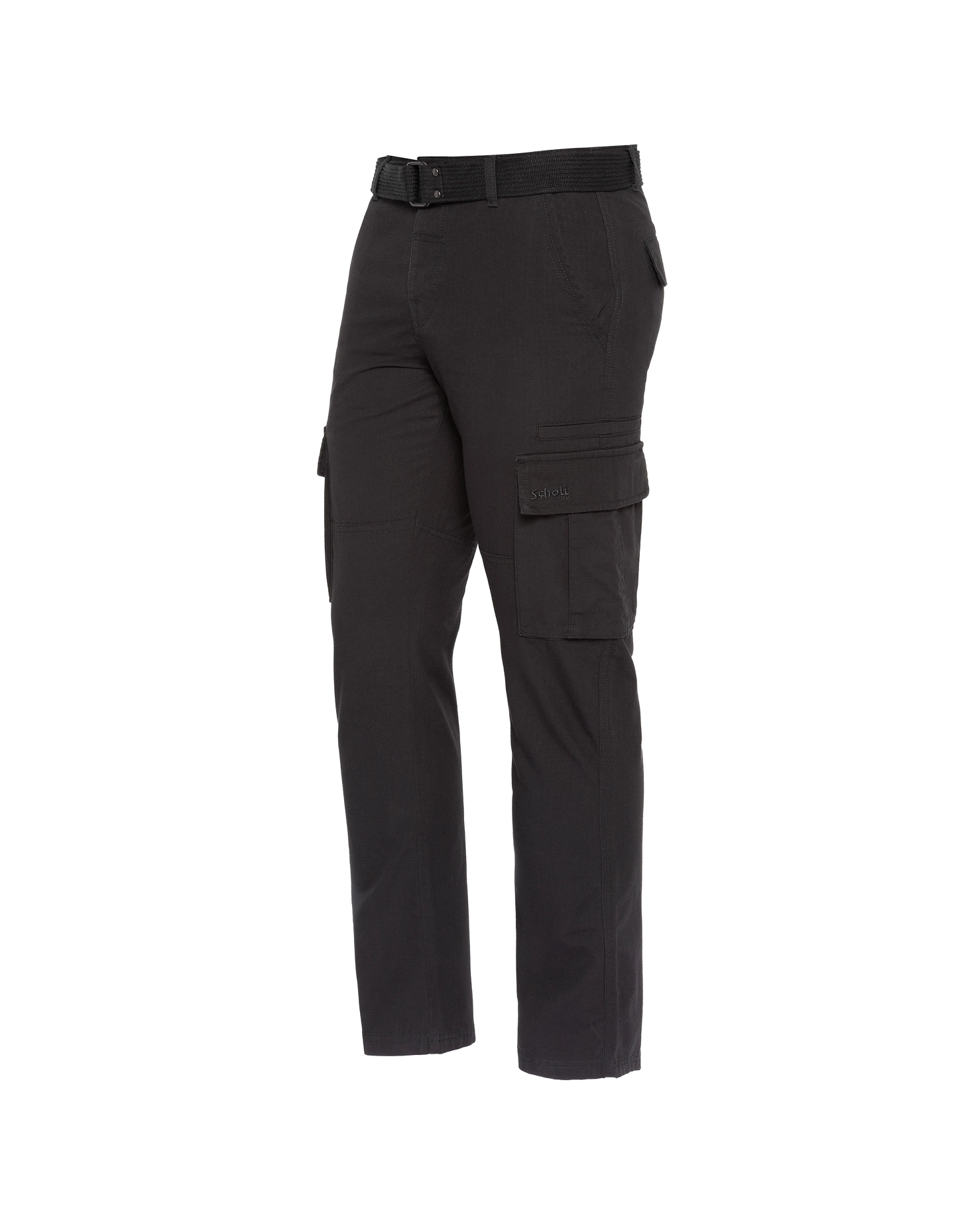Black combat pants with belt