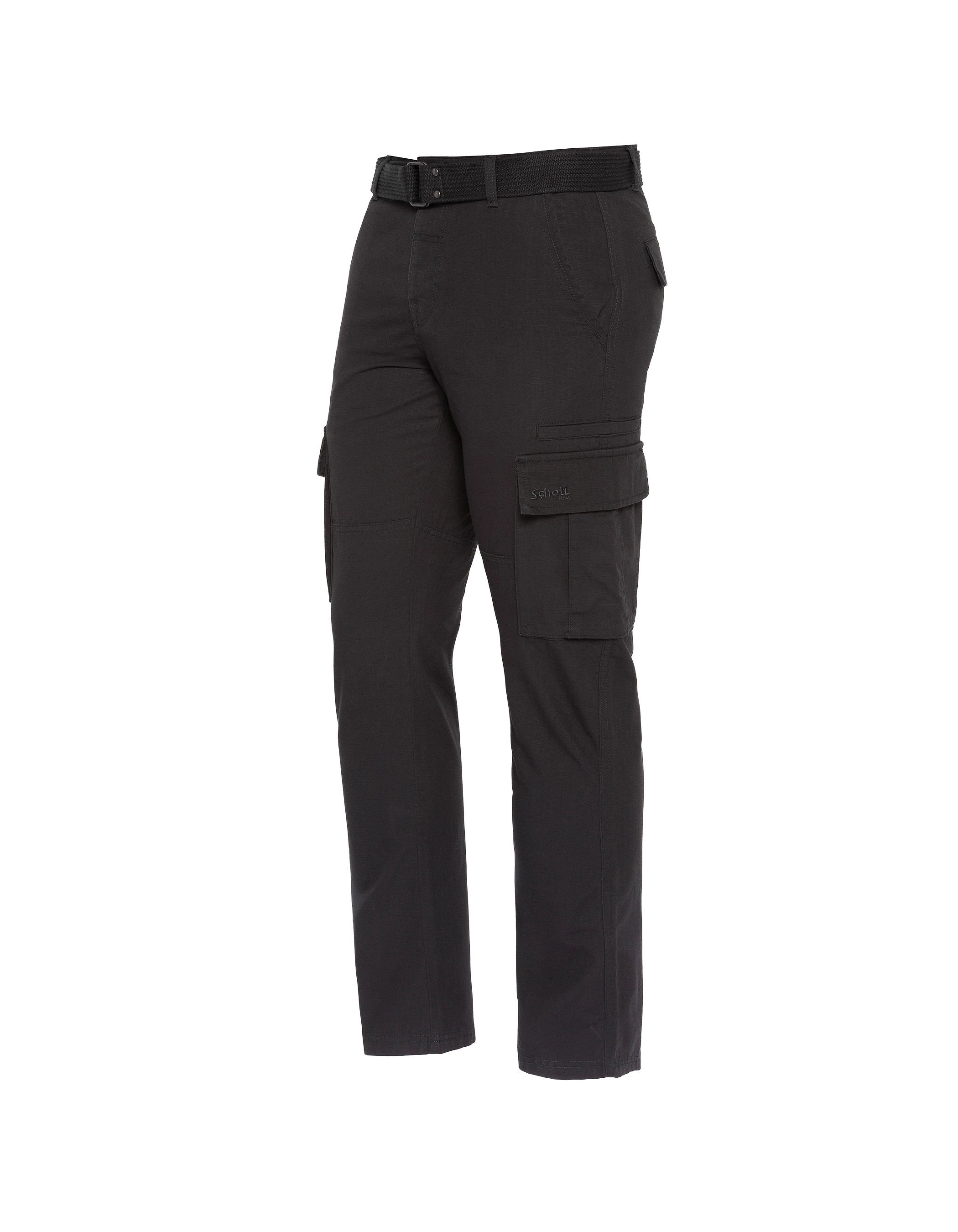 Black combat pants with belt-4