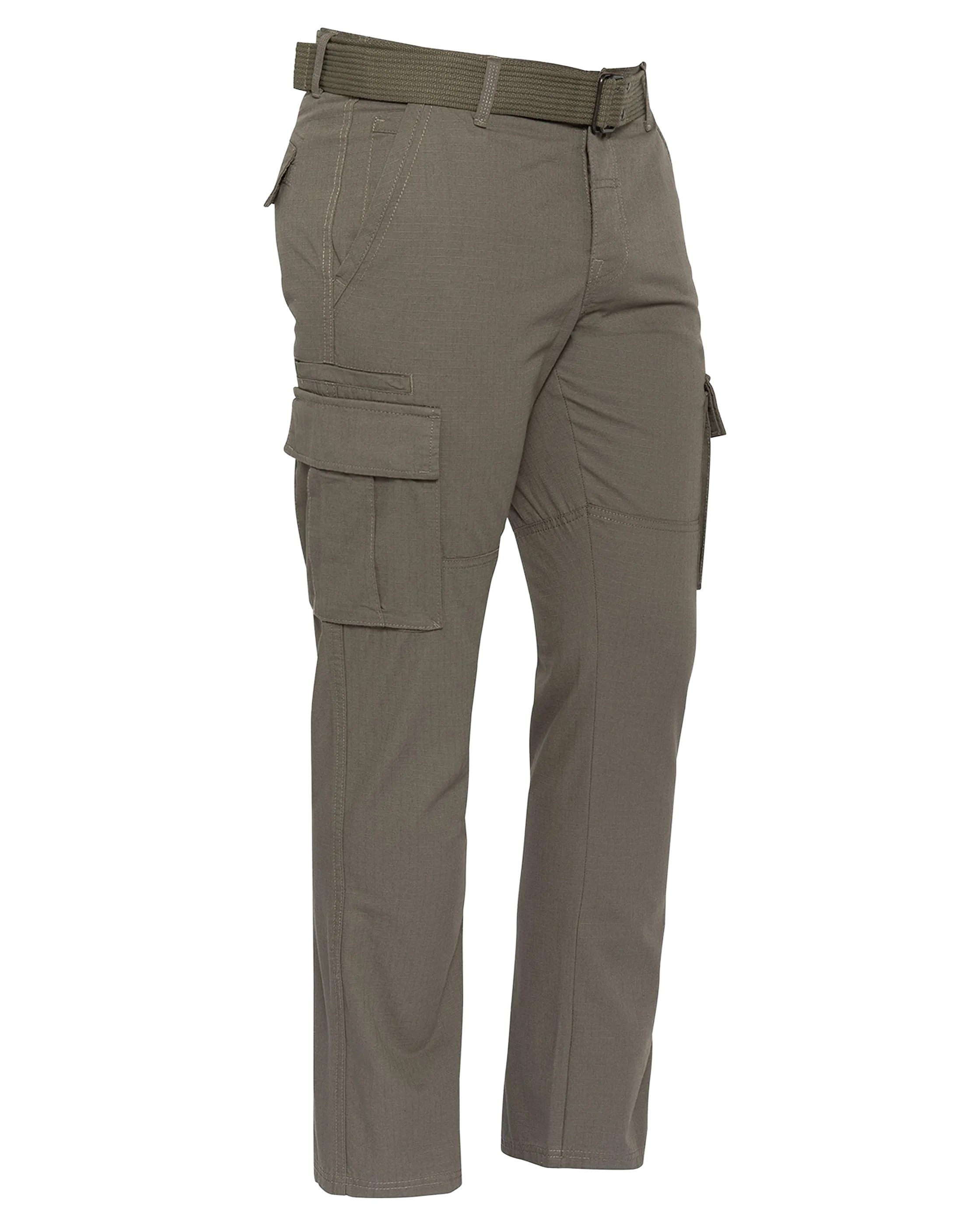 Khaki combat pants with belt-3