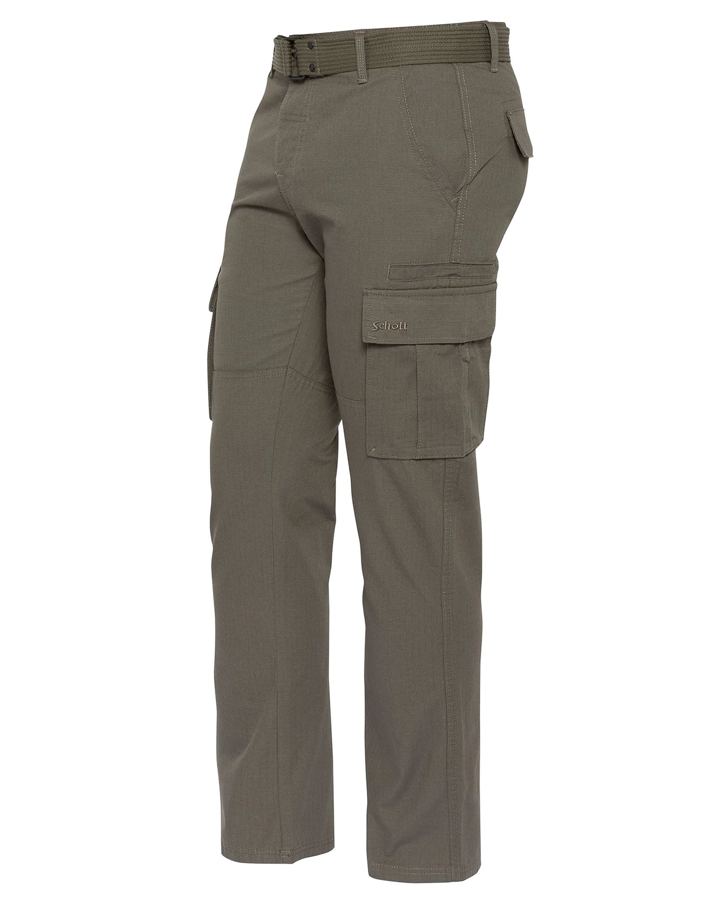 Khaki combat pants with belt