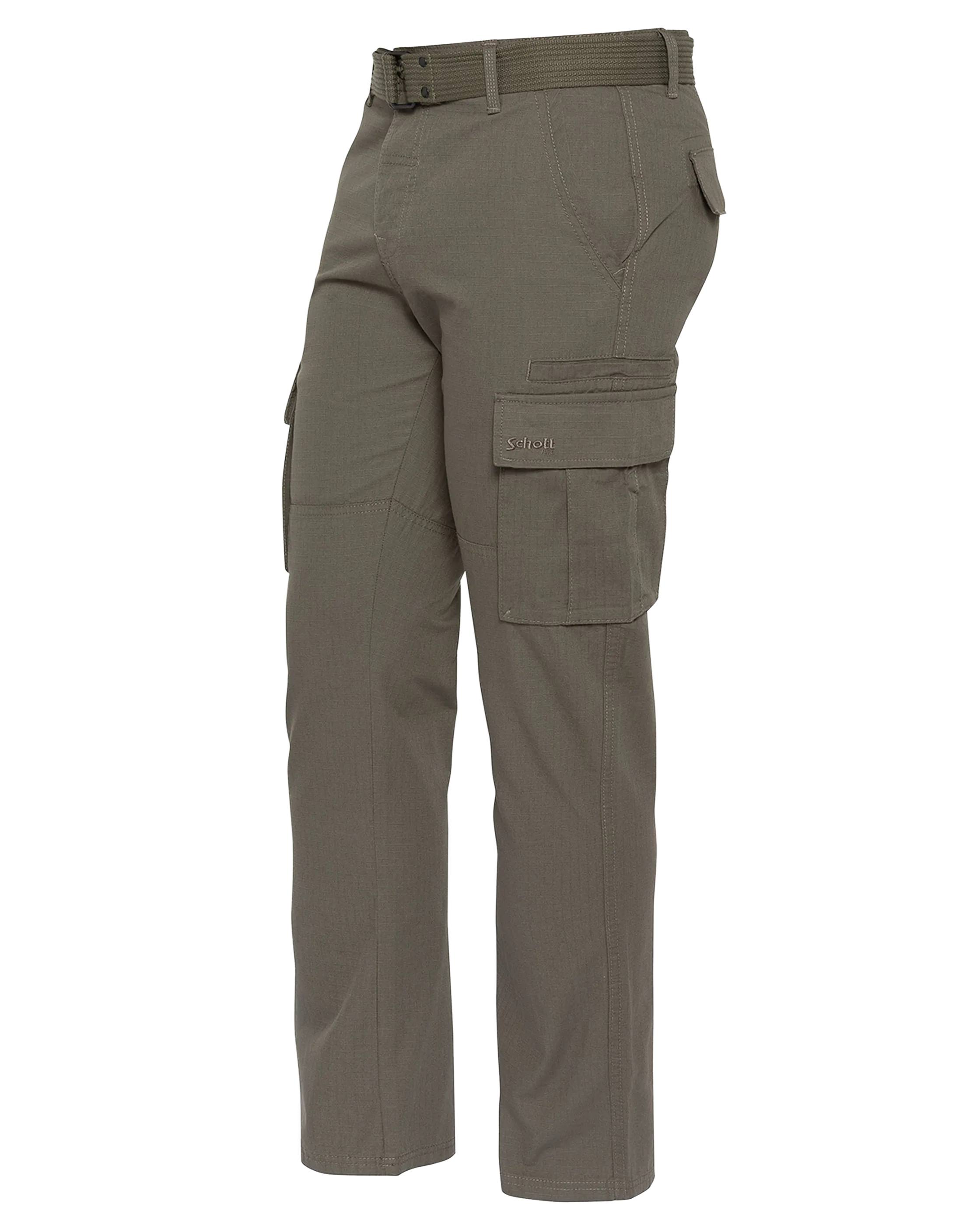 Khaki combat pants with belt-4