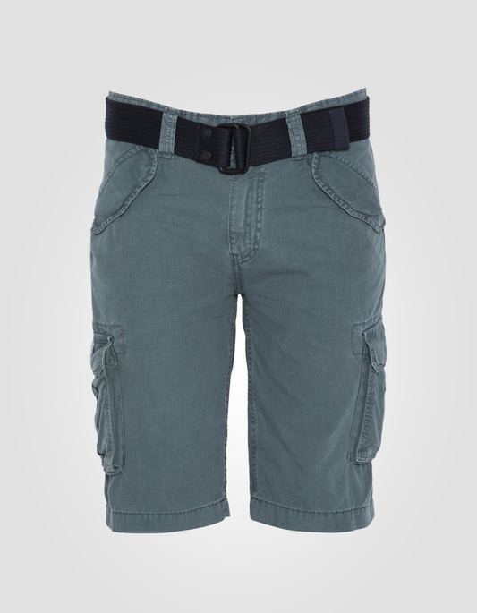 Short cargo bleu pétrole multipoches