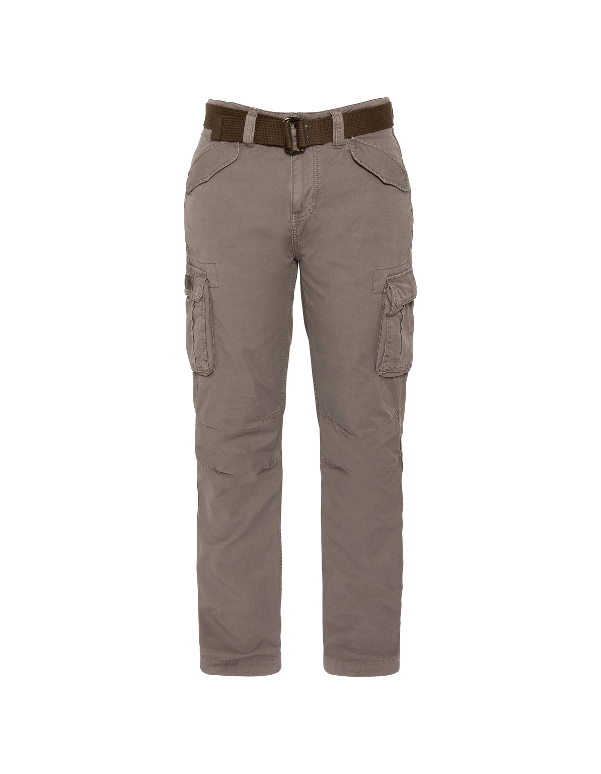 Khakifarbene Cargohose mit mehreren Taschen-1