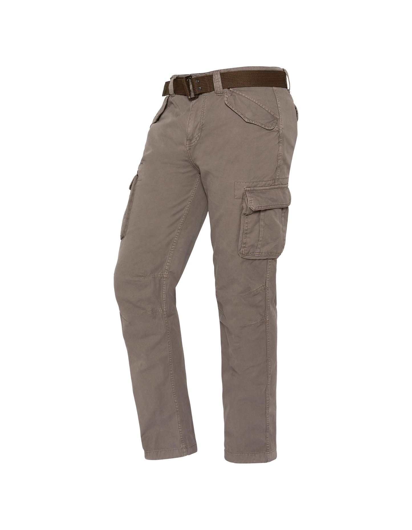 Khakifarbene Cargohose mit mehreren Taschen