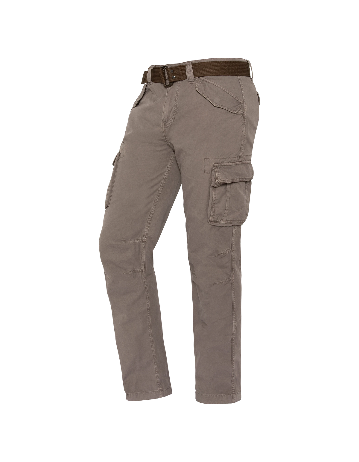 Khakifarbene Cargohose mit mehreren Taschen-4