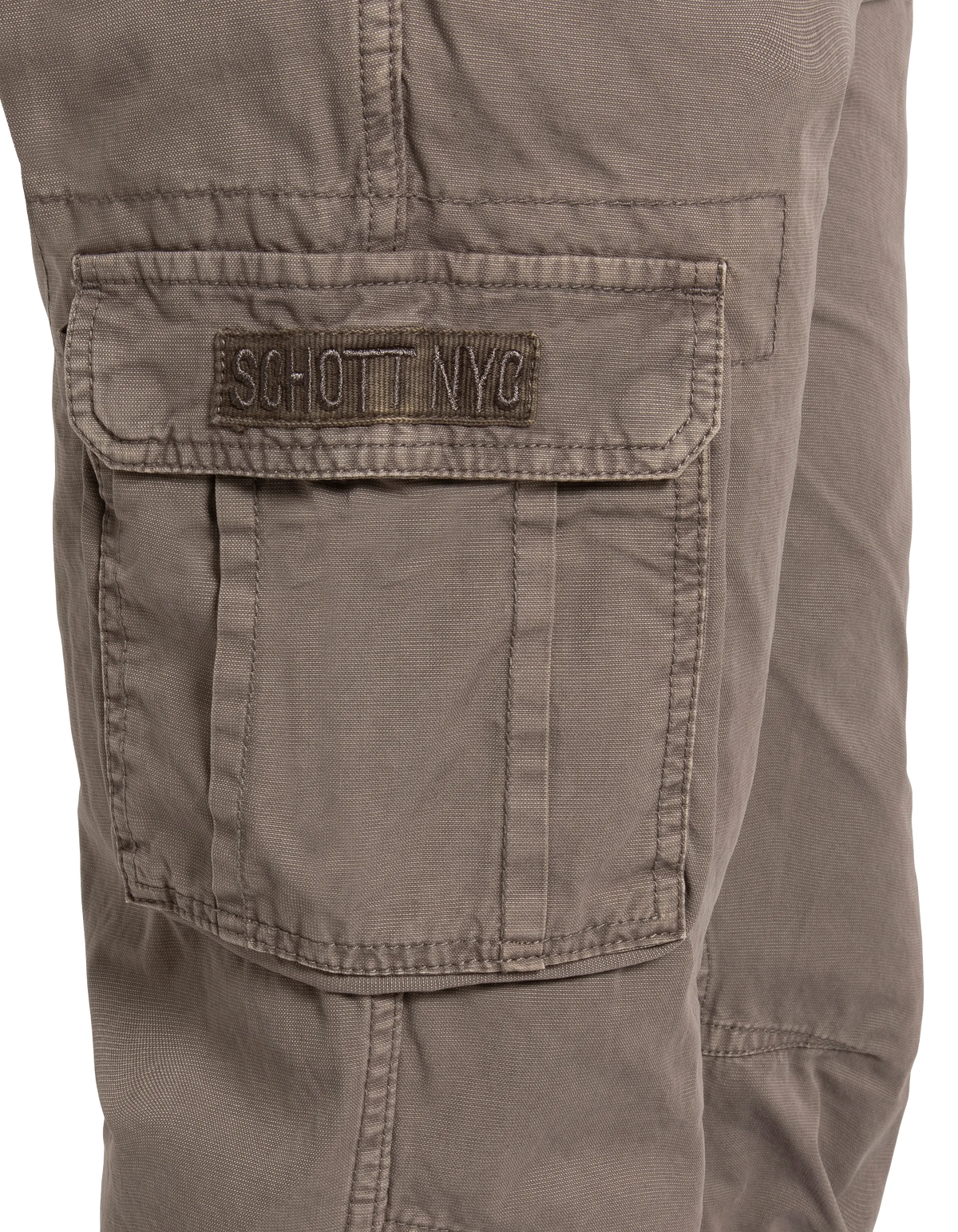 Khakifarbene Cargohose mit mehreren Taschen