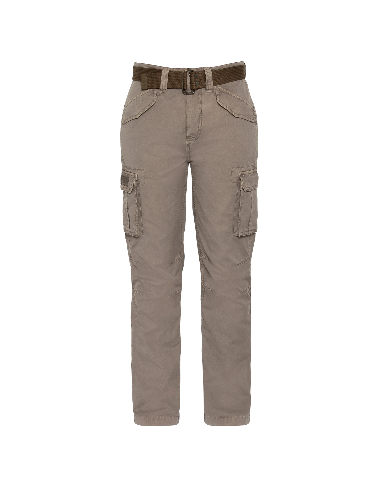 Khakifarbene Cargohose mit mehreren Taschen